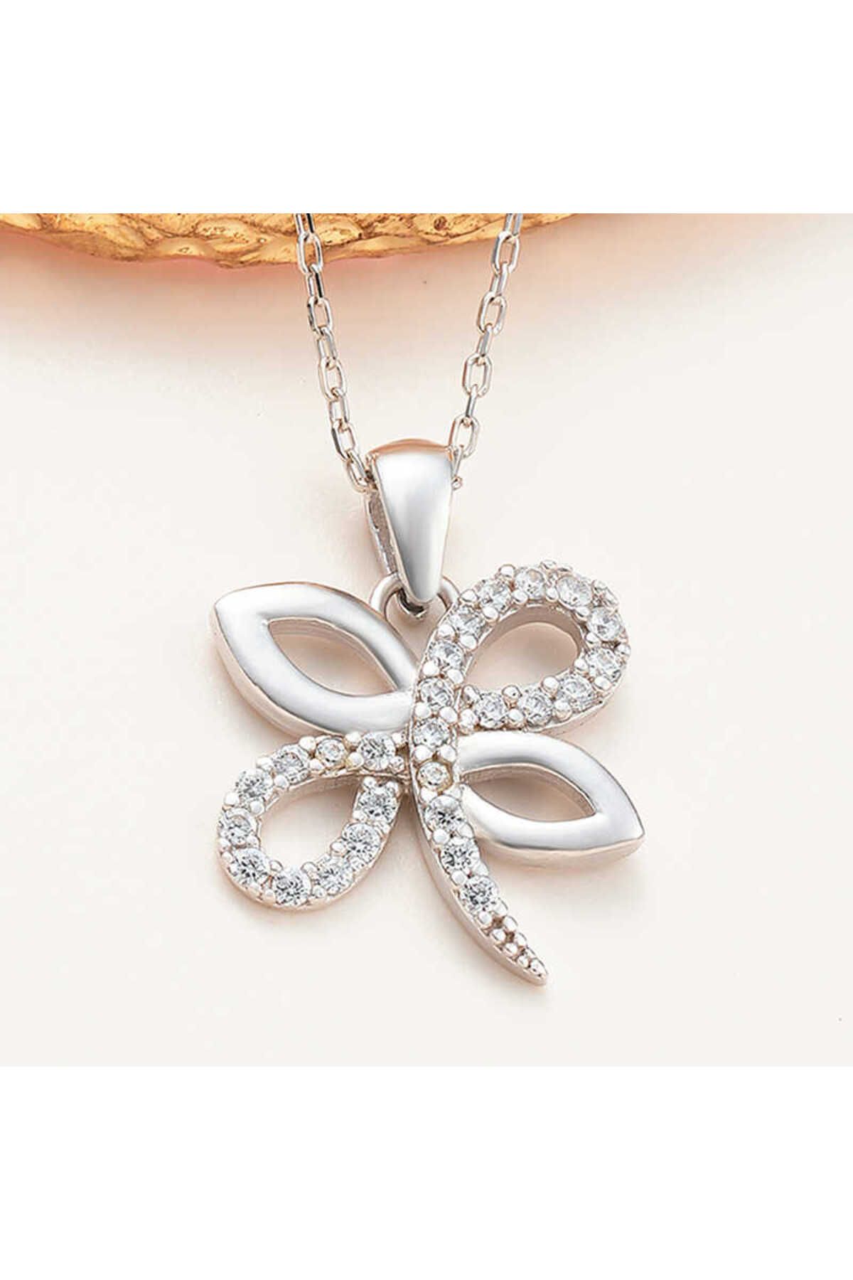 noip 925 Ayar Gümüş Yusufçuk Kadın Kolye (T7958) (7474)
