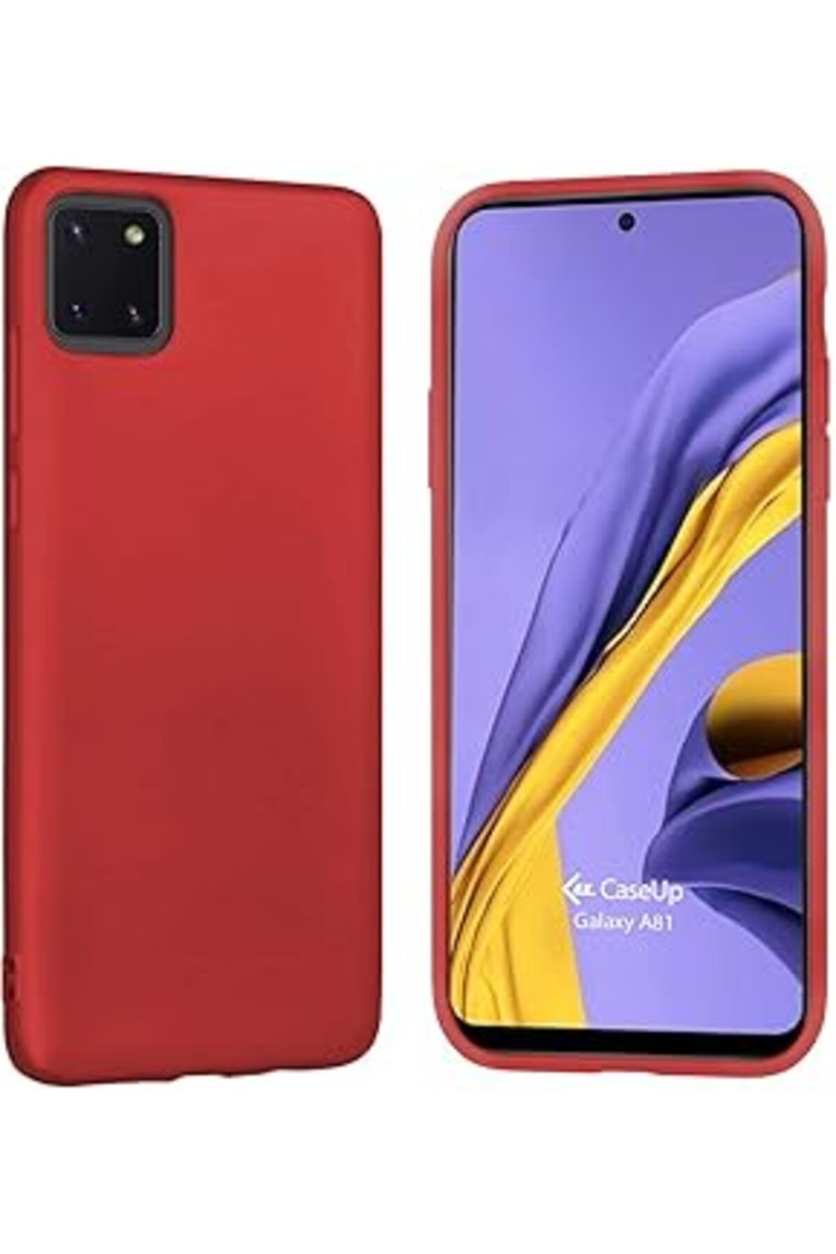 Pazarcan Caseup Galaxy A81 Uyumlu Kılıf, Caseup Matte Surface Kırmızı