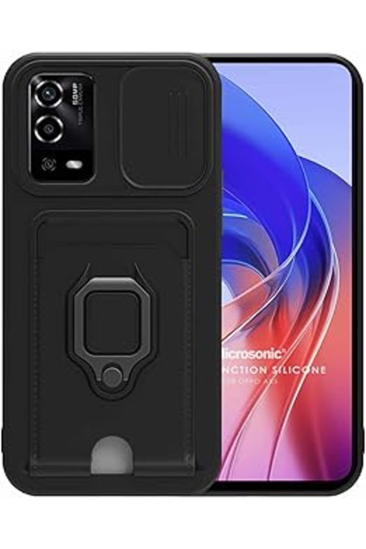 Pazarcan Microsonic Oppo A55 4G Için Kılıf Multifunction Silicone Siyah [A55 4G Ile Uyumlu Kılıf - Siyah]