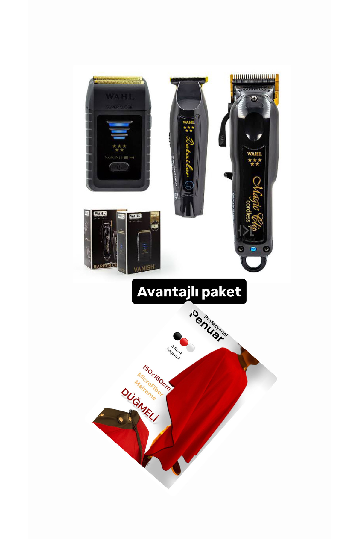 Wahl Magic Clip Cordless Black Combo Set Saç Sakal Traş Makinesi