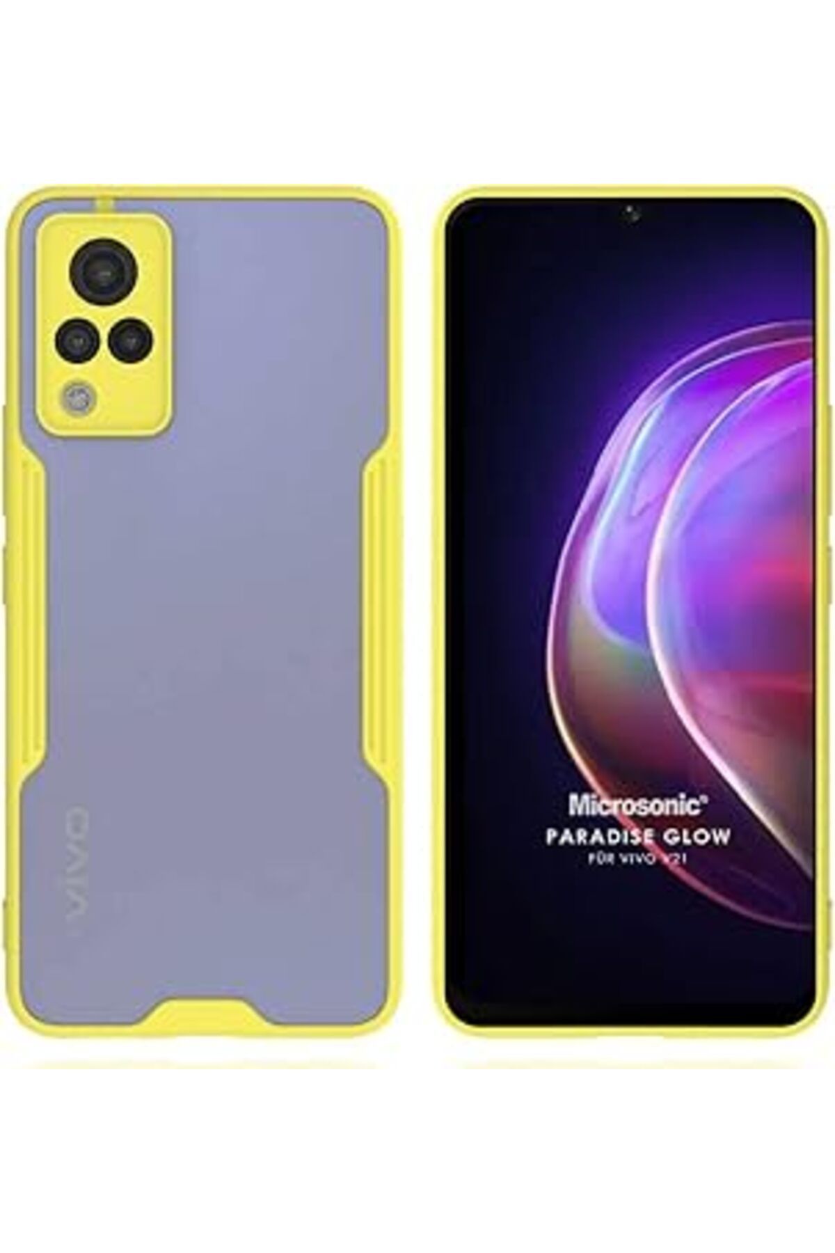 Karachil Microsonic Vivo V21 Için Kılıf Paradise Glow Sarı [V21 Ile Uyumlu Kılıf - Sarı]
