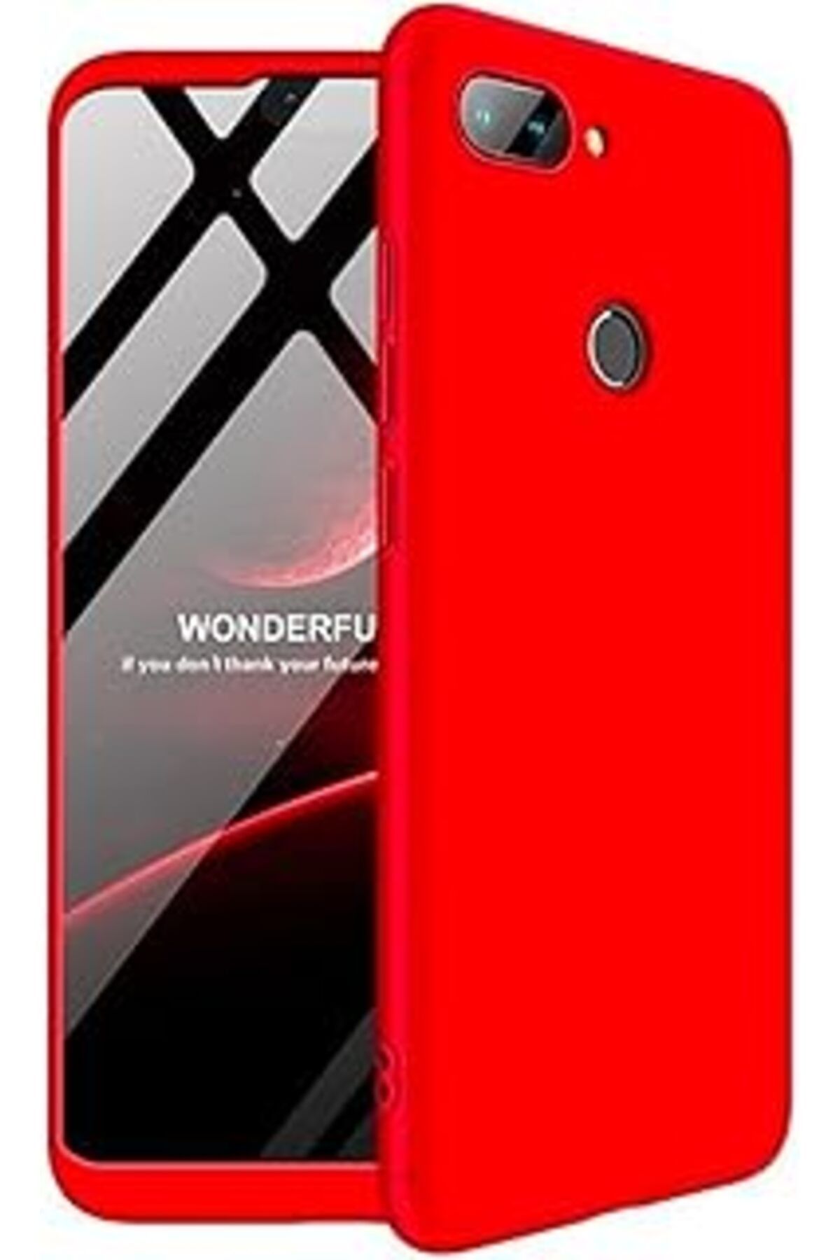 Pazarcan Cupcase®Xiaomi Mi 8 Lite Uyumlu Kılıf 360° Ön Arka Kapak (Önü Camsız) 3 Parçalı Tam Koruyucu Kapak