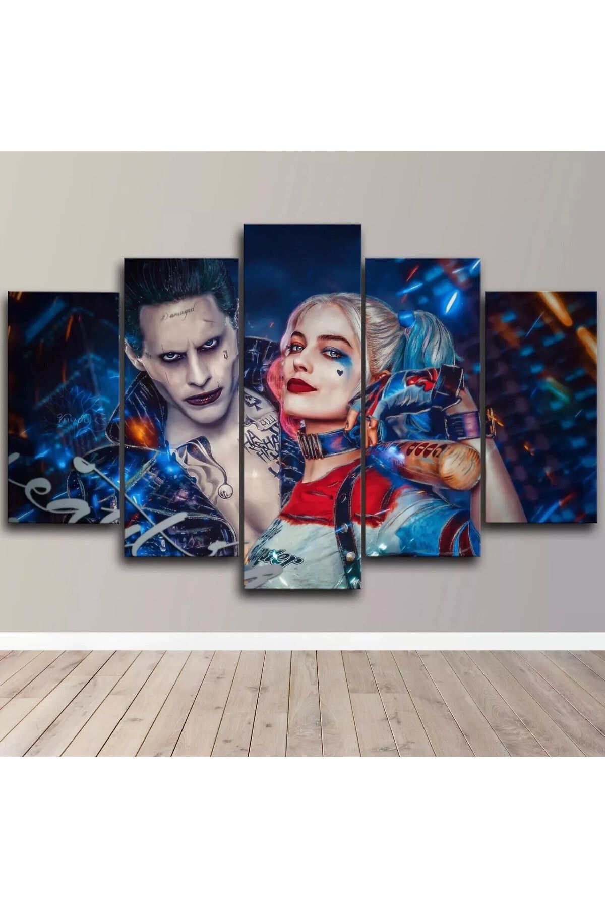 fabriflow exclusive JOJKER Özel Tasarım 5li tablo dekoratif ev hediyesi