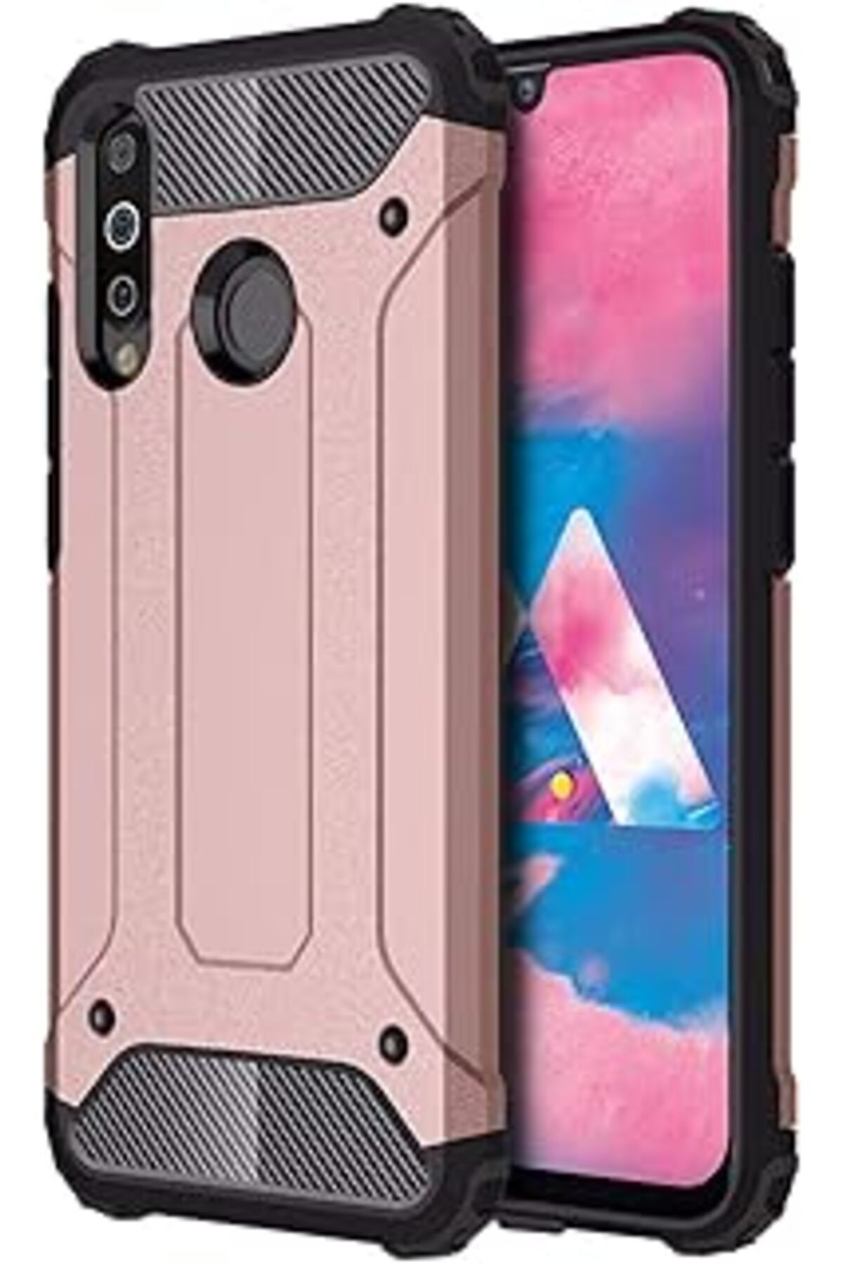 Pazarcan Microsonic Samsung Galaxy M30 Için Kılıf Rugged Armor Rose Gold [Galaxy M30 Ile Uyumlu Kılıf - Rose