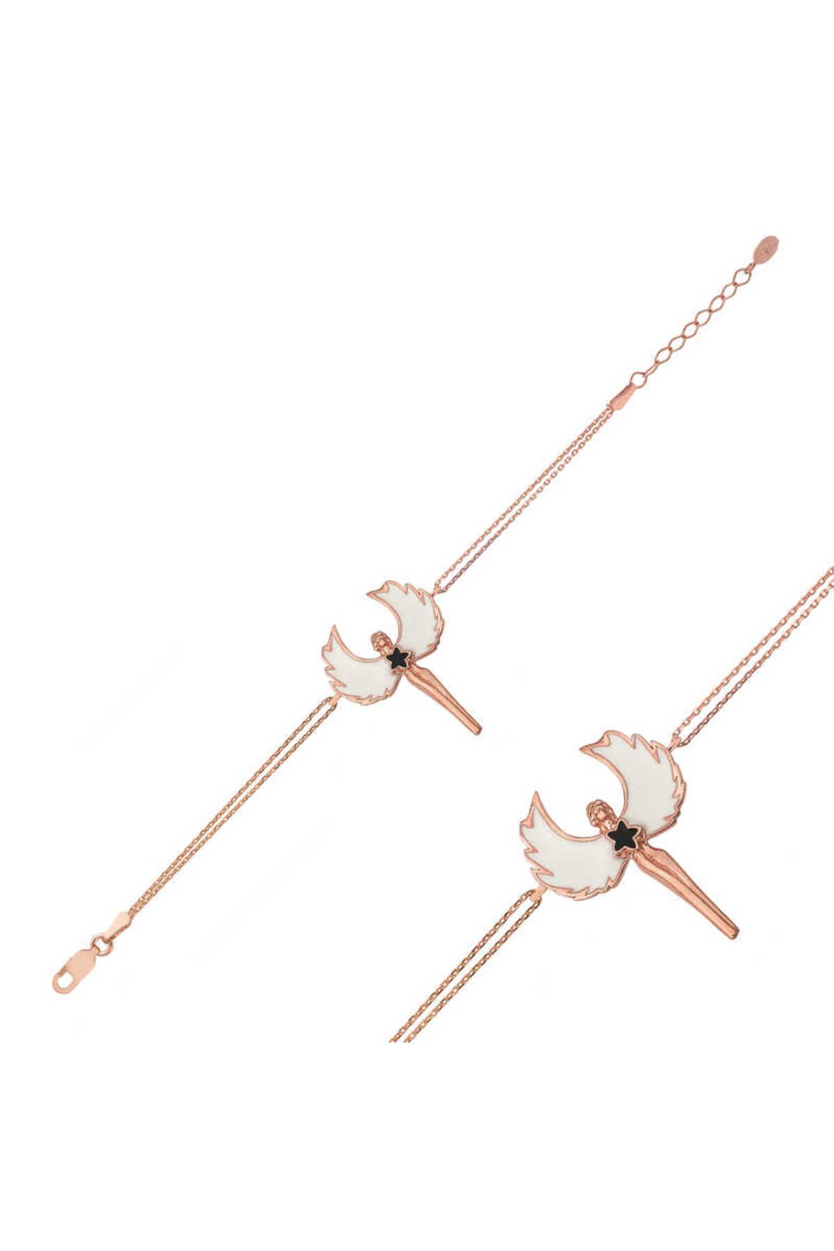 noip 925 Ayar Gümüş Rose Su Perisi Bileklik (T4957) (7474)