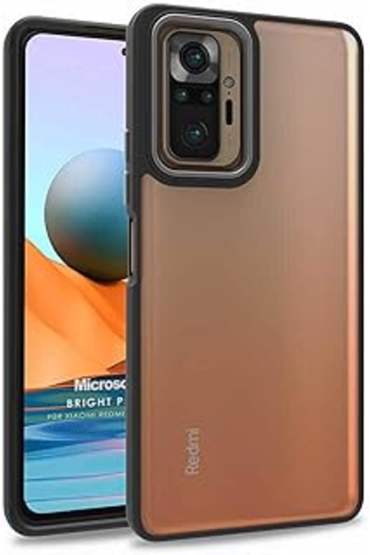 Karachil Microsonic Xiaomi Redmi Note 10 Pro Max Için Kılıf Bright Planet Siyah [Redmi Note 10 Pro Max Ile U