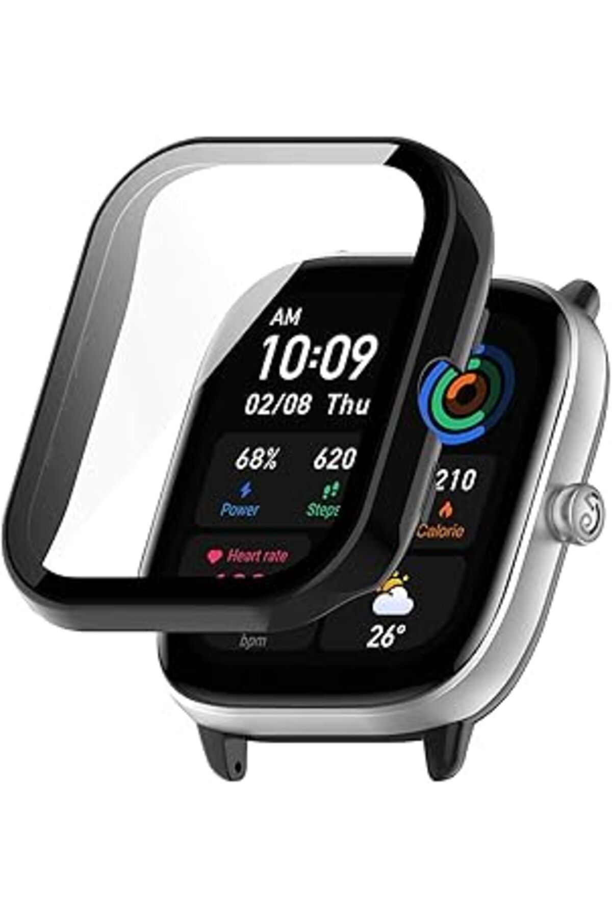 Karachil Microsonic Amazfit Gts 4 Mini Için Kılıf Matte Premium Slim Watchband Siyah [Gts 4 Mini Ile Uyumlu