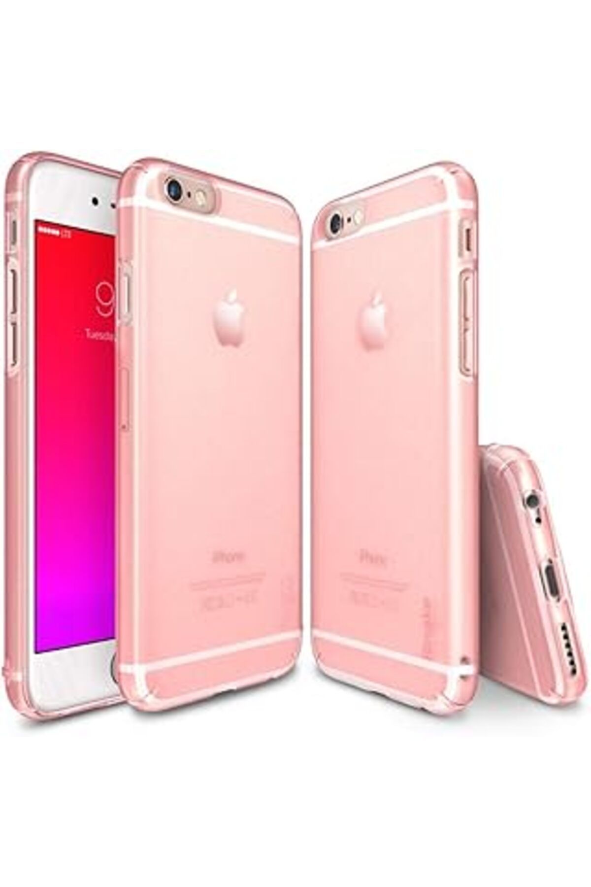Pazarcan Ringke Slim Frost Iphone 6S/ 6 Kılıf Pink - 4 Tarafı Saran Tam Koruma İnce Buzlu Şeffaf
