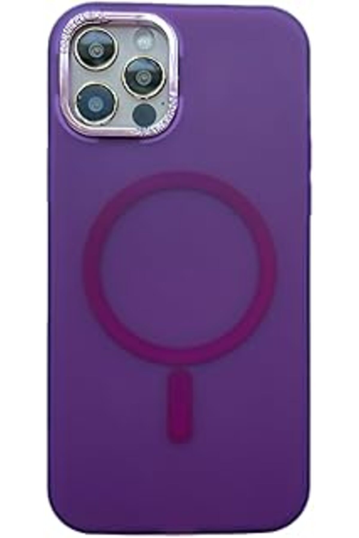 Pazarcan Bause Iphone 13 Pro Max / 14 Plus Ile Uyumlu Frosted Mat Silikon Magsafe Kılıf, Esnek Mat Manyetik