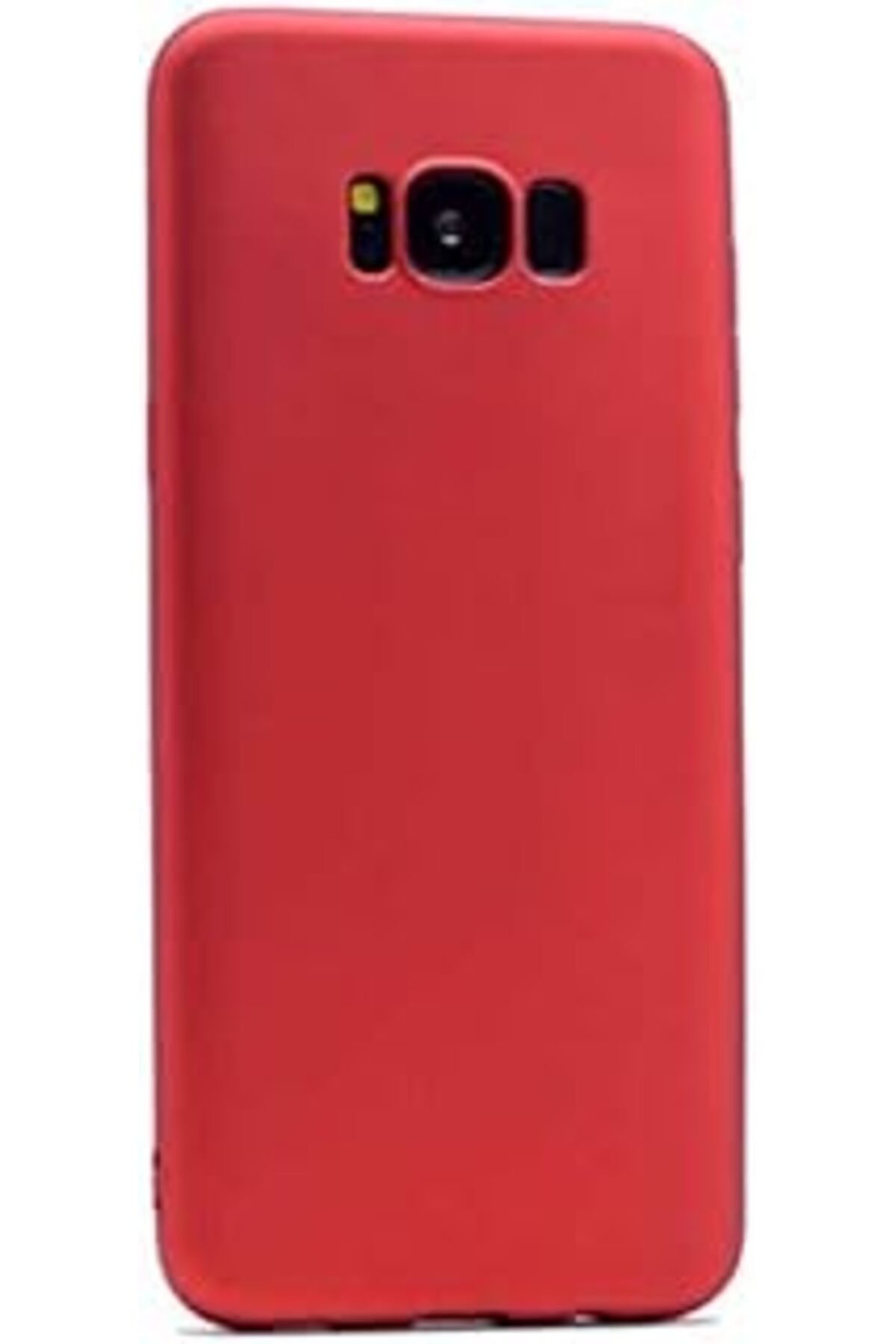 Pazarcan Galaxy S8 Uyumlu Mat Yumuşak Silikon Kılıf (Kırmızı)