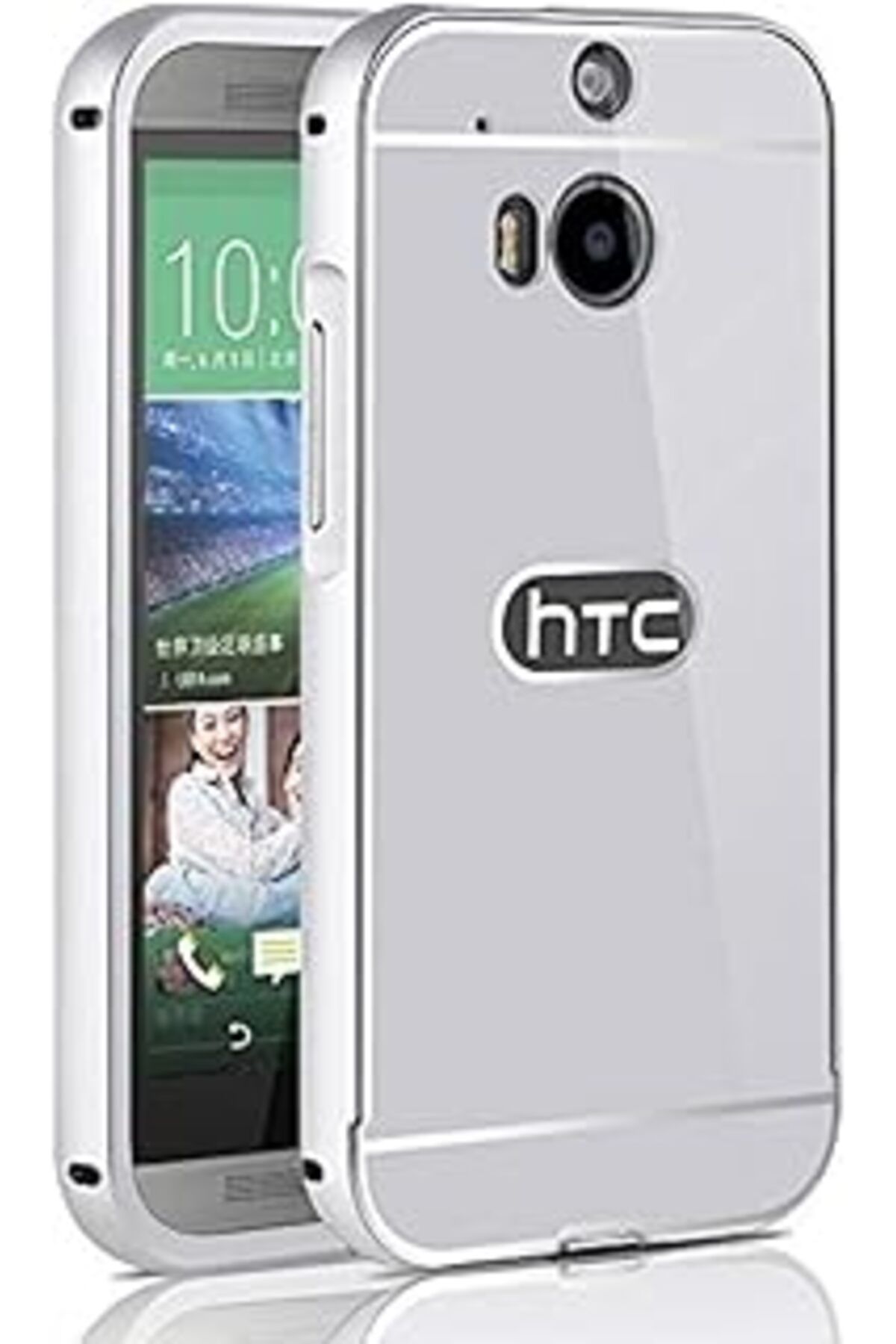 Pazarcan Microsonic 9001 Htc M8S Kılıf Luxury Mirror, Gümüş