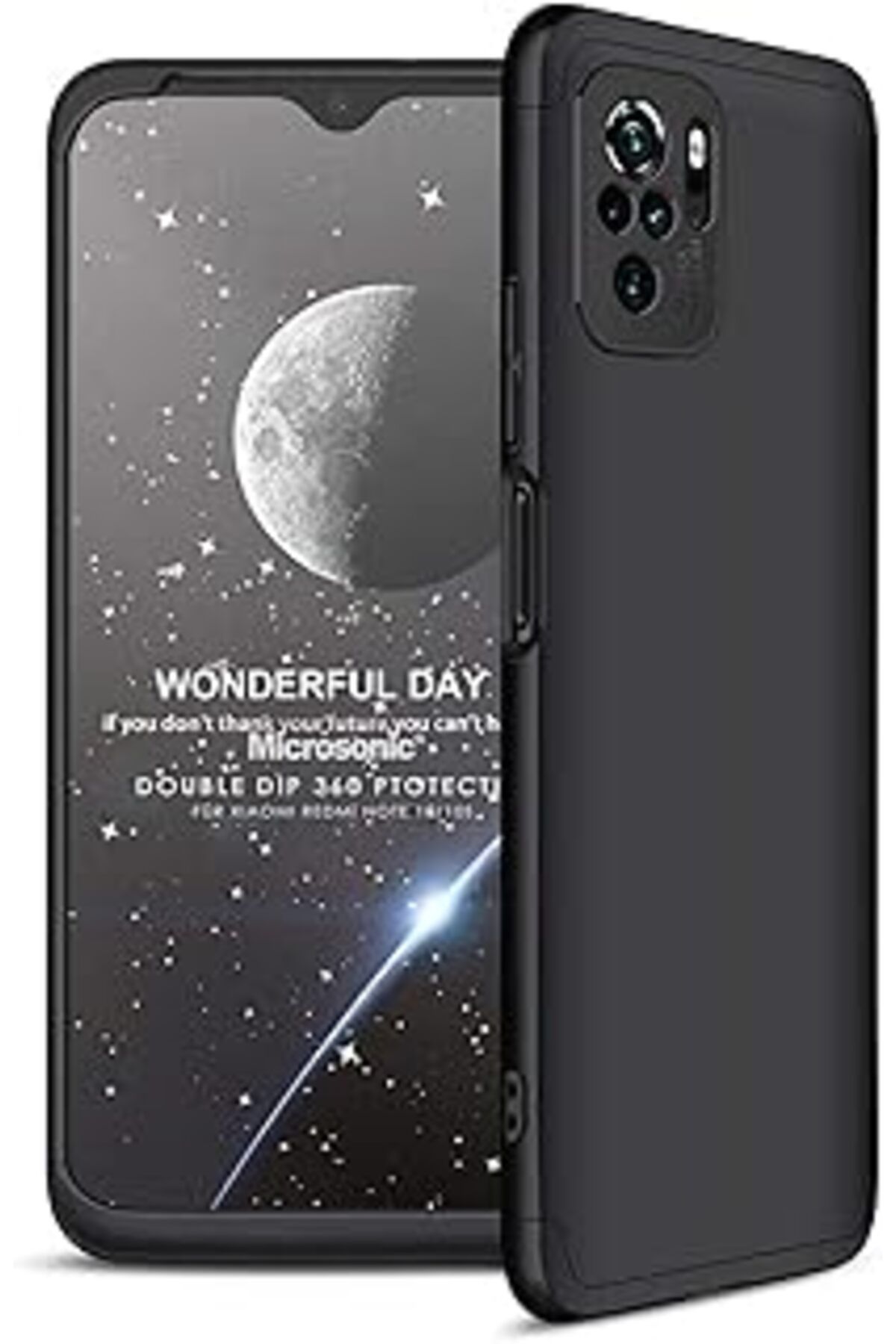 Pazarcan Microsonic Poco M5S Kılıf Double Dip 360 Protective Siyah [Poco M5S Ile Uyumlu Kılıf - Siyah]