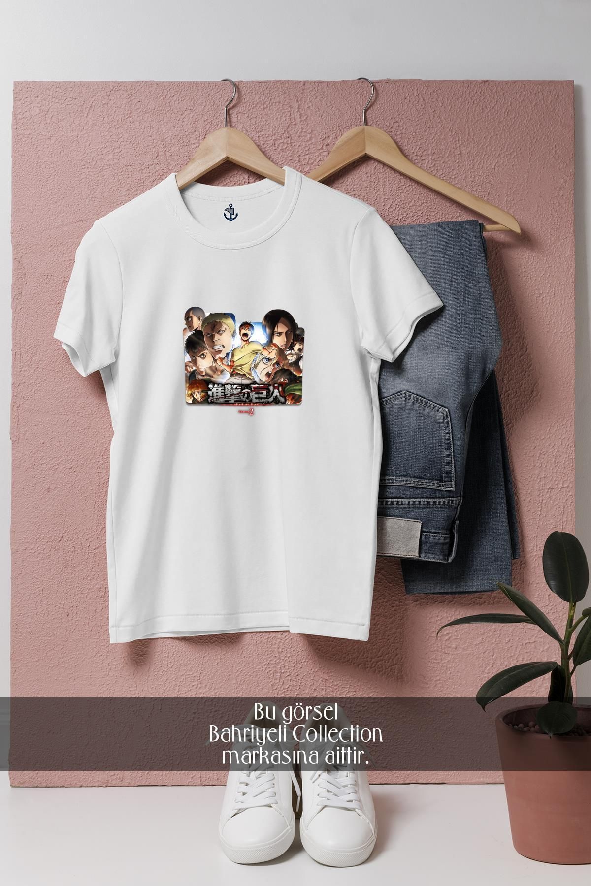 Bahriyeli Collection Oversize Shingeki No Kyojin Season Tasarımlı Unisex T-Shirt