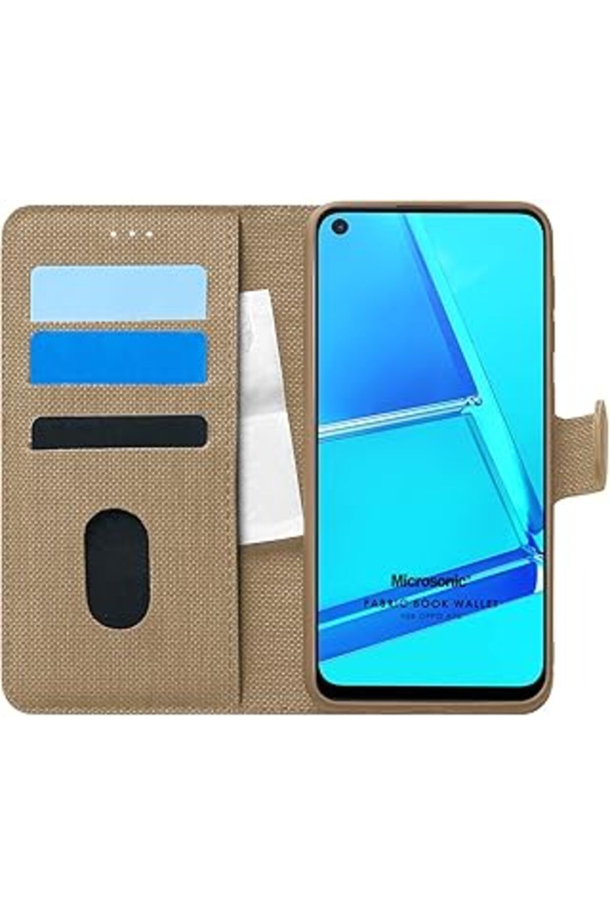 Karachil Microsonic Oppo A72 Için Kılıf Fabric Book Wallet Gold [A72 Ile Uyumlu Kılıf - Gold]
