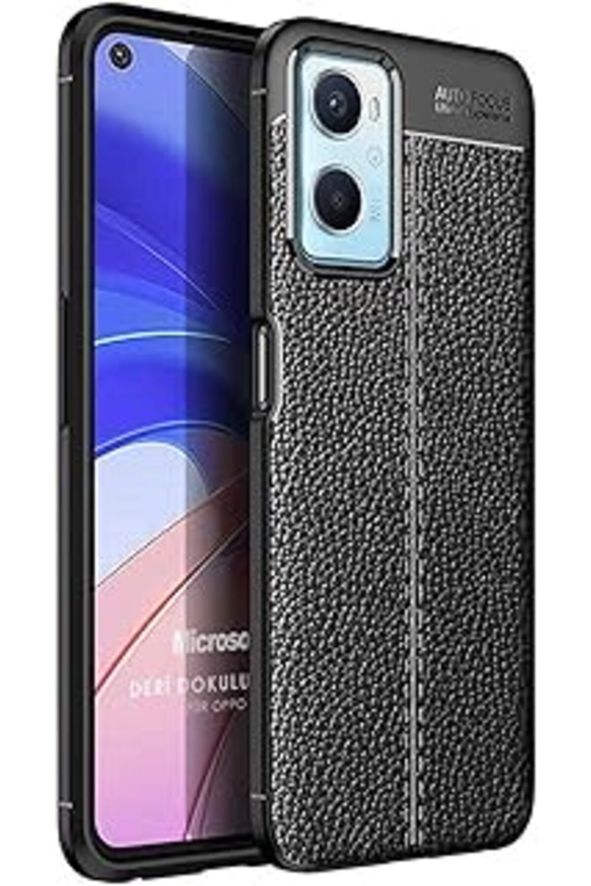 Karachil Microsonic Oppo A36 Için Kılıf Deri Dokulu Silikon Siyah [A36 Ile Uyumlu Kılıf - Siyah]