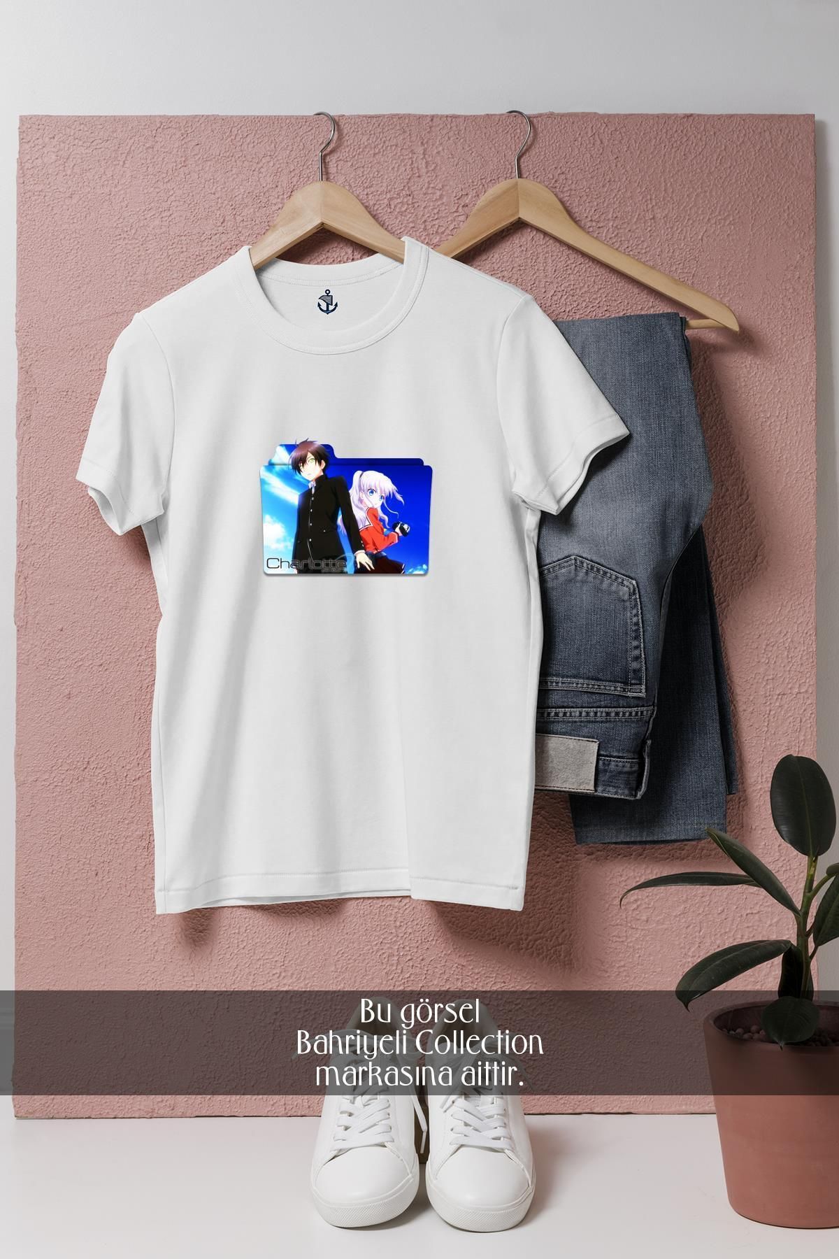 Bahriyeli Collection Oversize Charlotte V1 Anime Tasarımlı Unisex T-Shirt