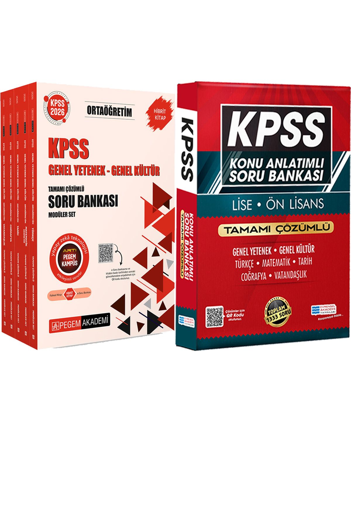 Pegem Akademi Yayıncılık 2026 KPSS Ortaöğretim Soru Modüler Set Çözümlü - Lise Önlisans Konu Ant. Soru