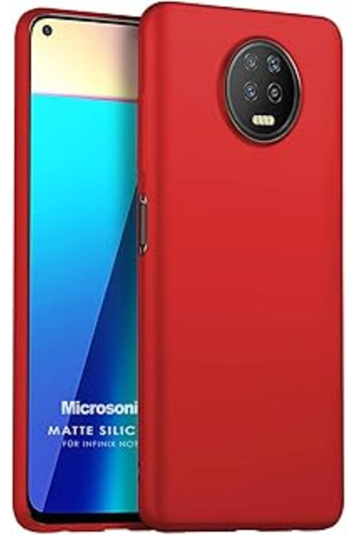 Pazarcan Microsonic Matte Silicone Infinix Note 7 Için Kılıf Kırmızı [Note 7 Ile Uyumlu Kılıf - Kırmızı]