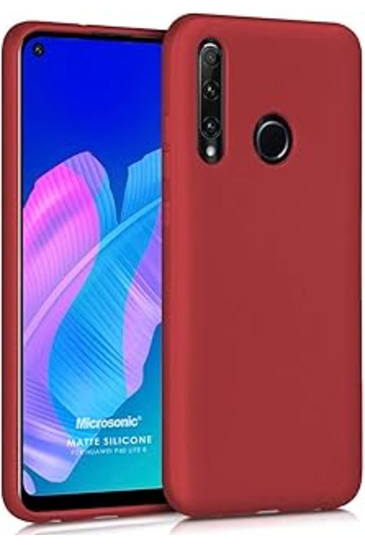 Qedii Microsonic Matte Silicone Huawei P40 Lite E Için Kılıf Kırmızı [P40 Lite E Ile Uyumlu Kılıf - Kırmı