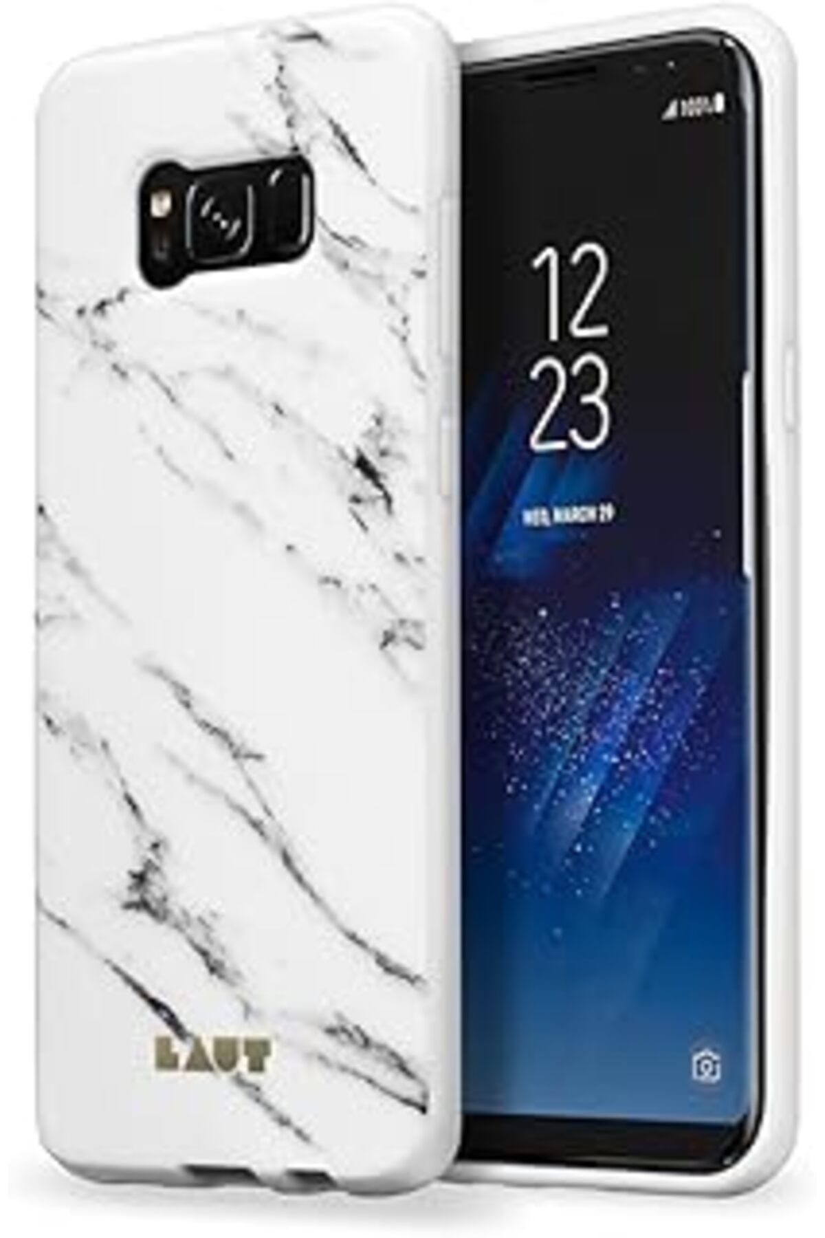 Pazarcan Laut Samsung S8 Plus Için Huex Mermer Kılıf, Beyaz