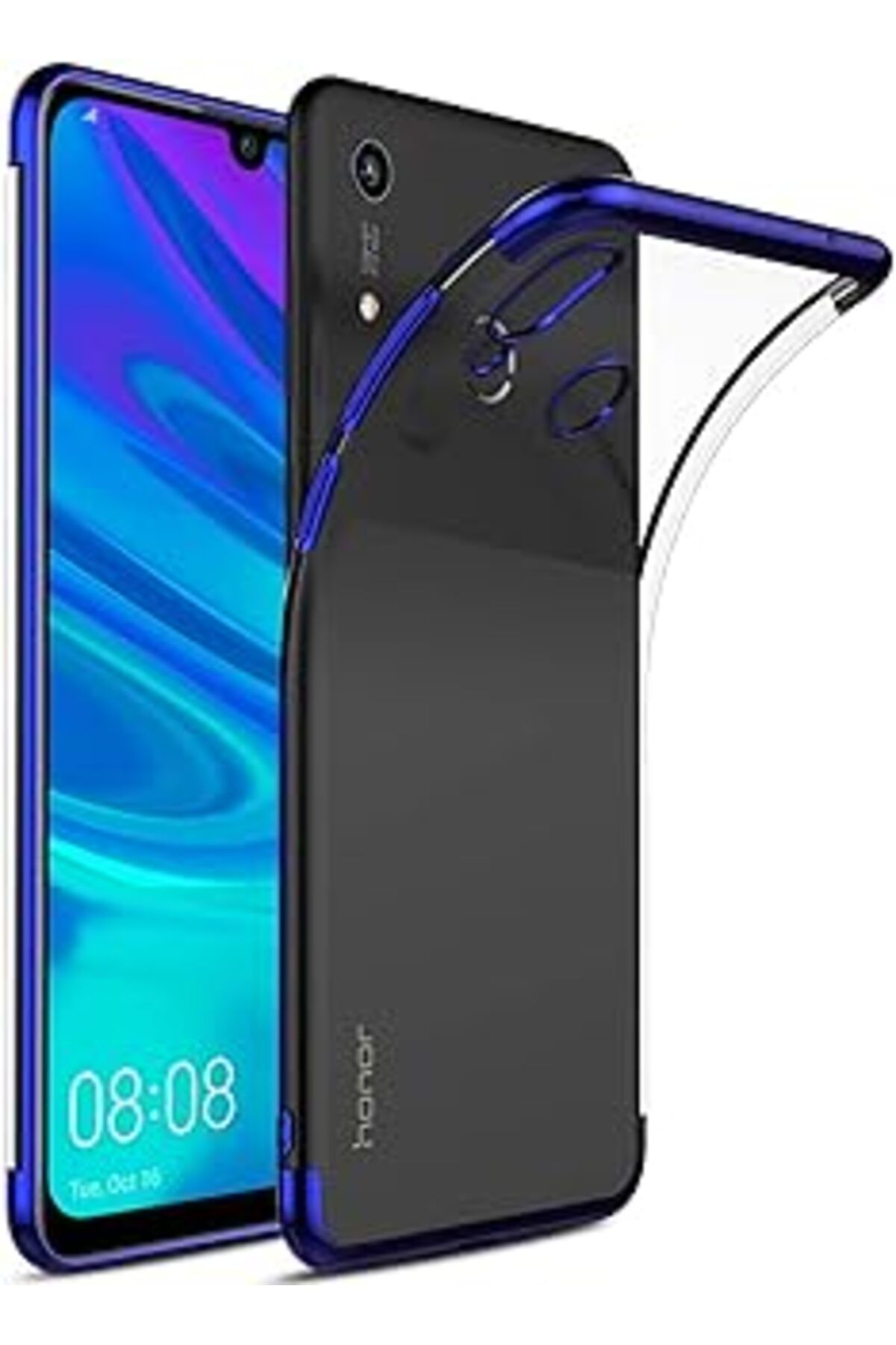 Pazarcan Microsonic Huawei Honor 8A Kılıf Skyfall Transparent Clear Mavi