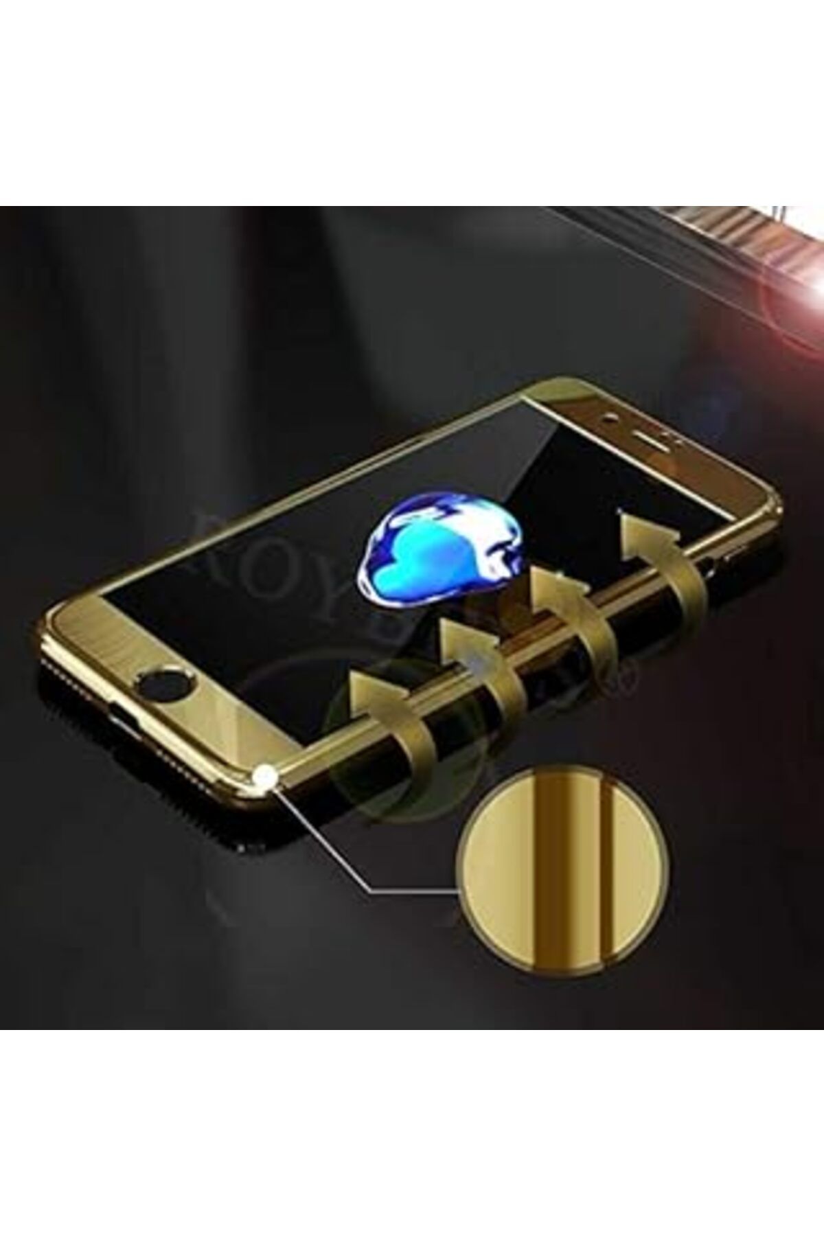 Pazarcan Zore Voero Aynali Ip6S Gold Ile Uyumlu Sert Kapak