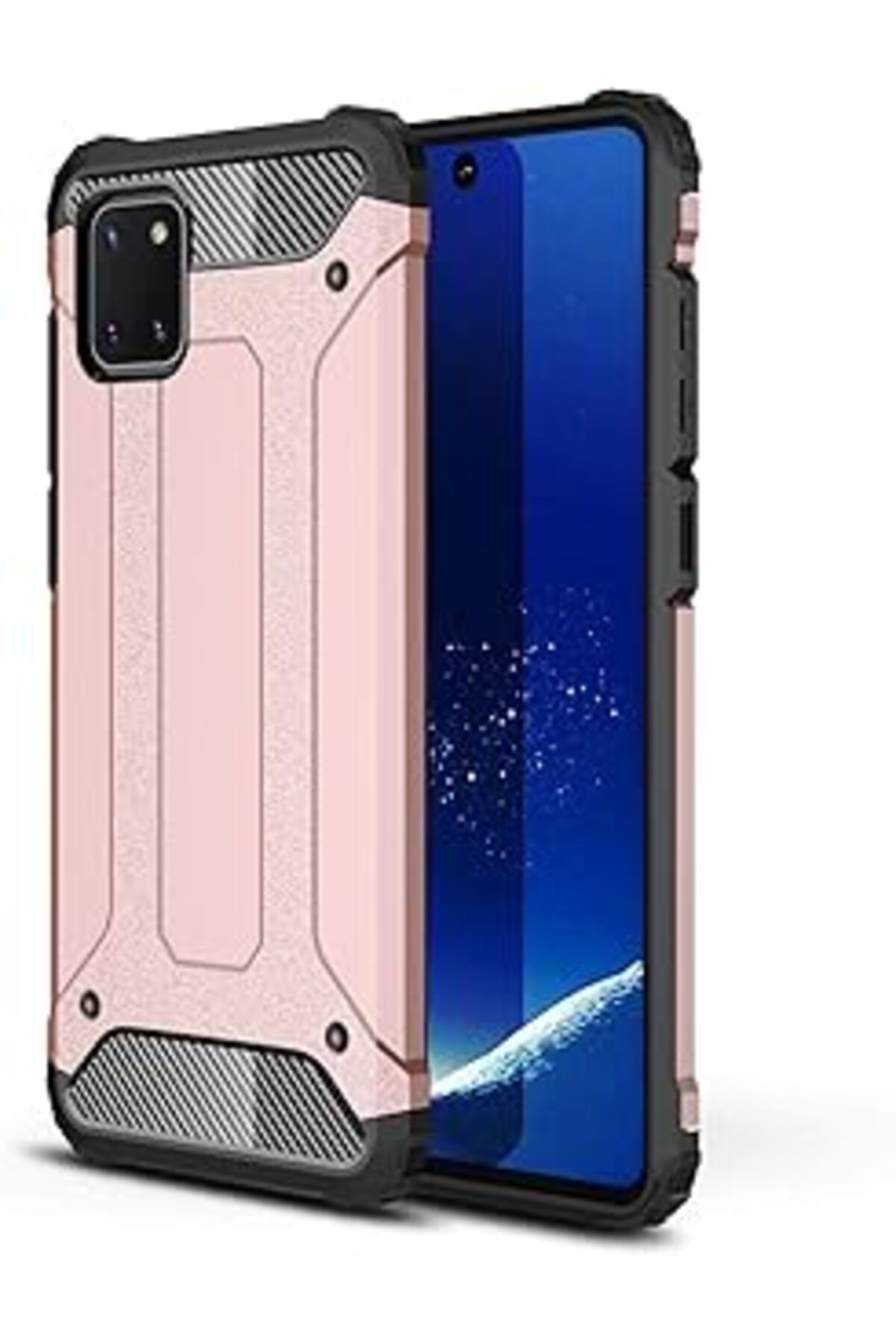 Pazarcan Microsonic Galaxy A81 (Note 10 Lite) Kılıf Rugged Armor Rose Gold [Galaxy A81 Ile Uyumlu Kılıf - Ro