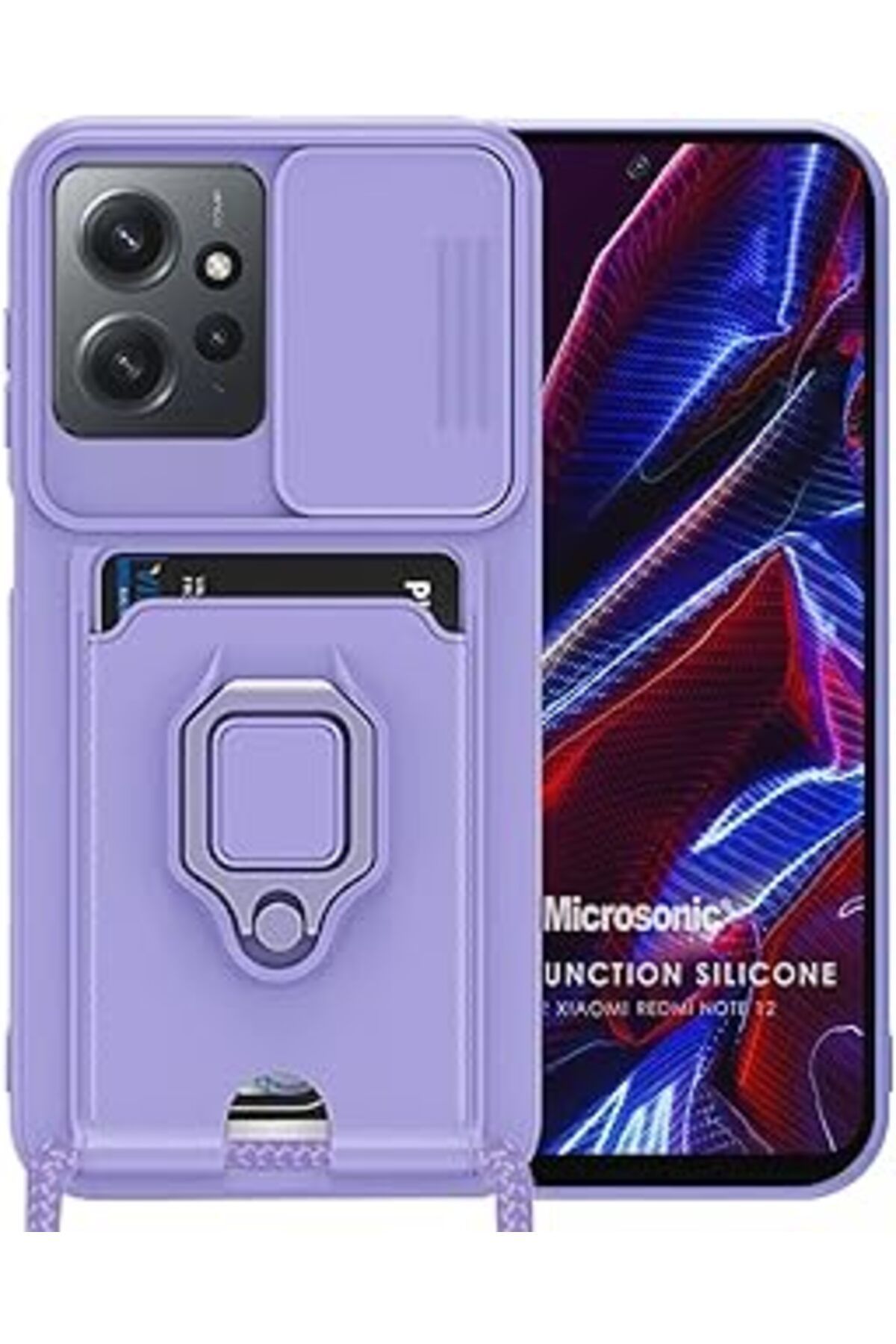 Pazarcan Microsonic Xiaomi Redmi Note 12 4G Için Kılıf Multifunction Silicone Lila [Redmi Note 12 4G Ile Uyu