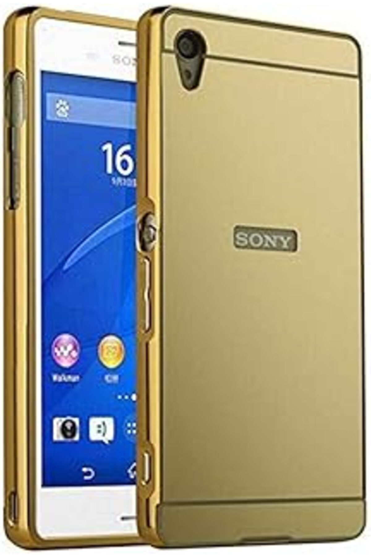 Pazarcan Microsonic, Telefon Kılıfı, Xperia M4 Aqua Luxury Mirror, Gold