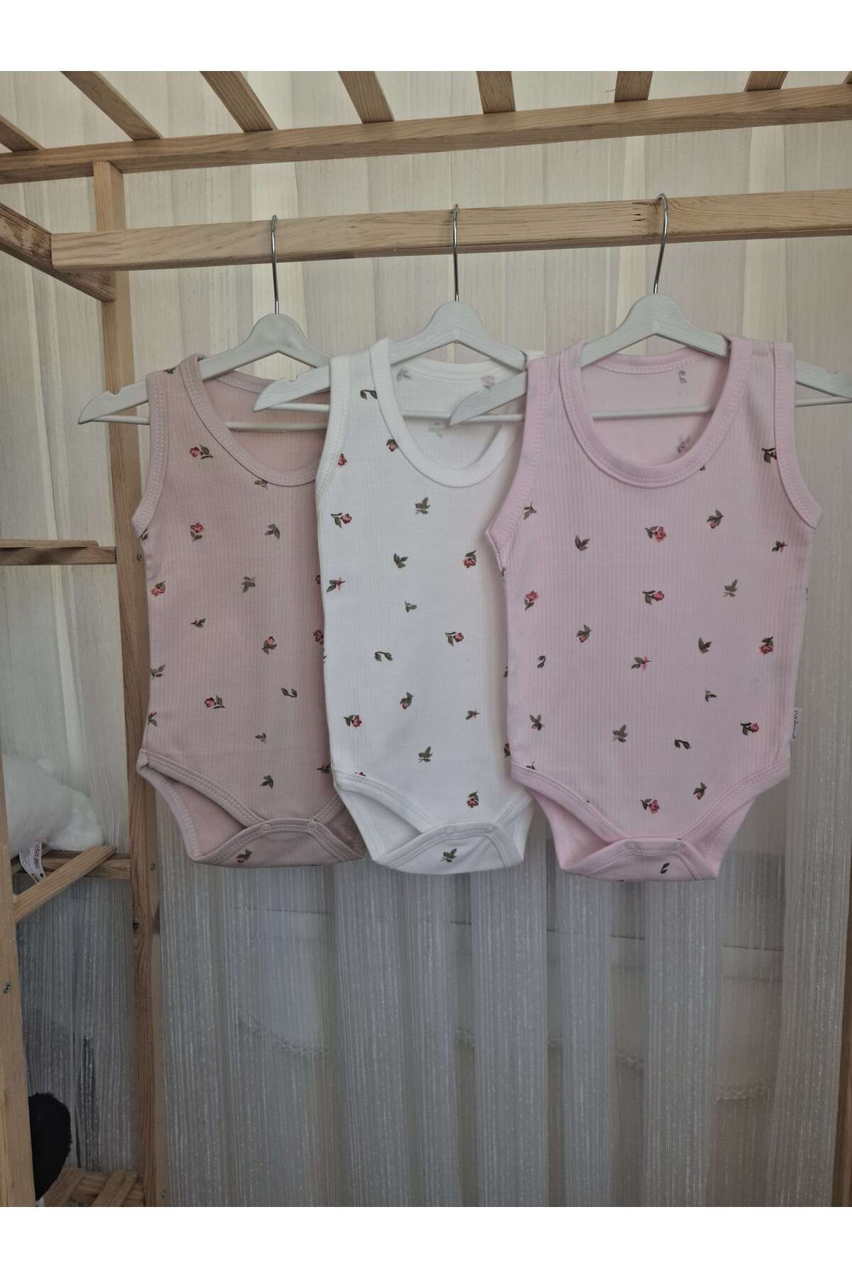 Nayinom %100 Pamuklu Kız Bebek & Kız Çocuk 3'lü Çıtçıtlı Badi