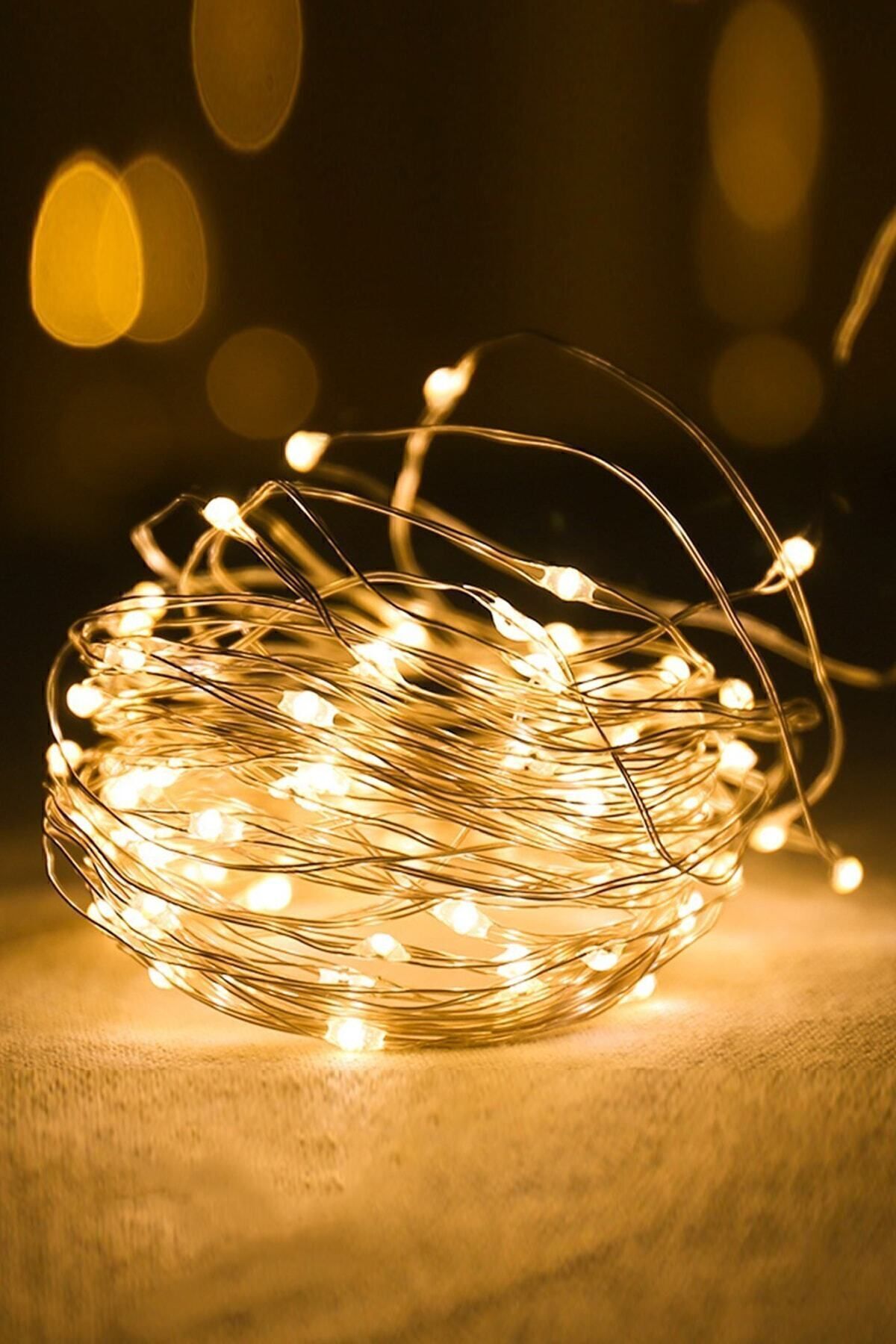 Bundera 3 Fonksiyonlu 3 Adet Pilli Peri Led Dekoratif Aydınlatma 3 Metre Gün Işığı Süs Dekor Bakır Telli Led