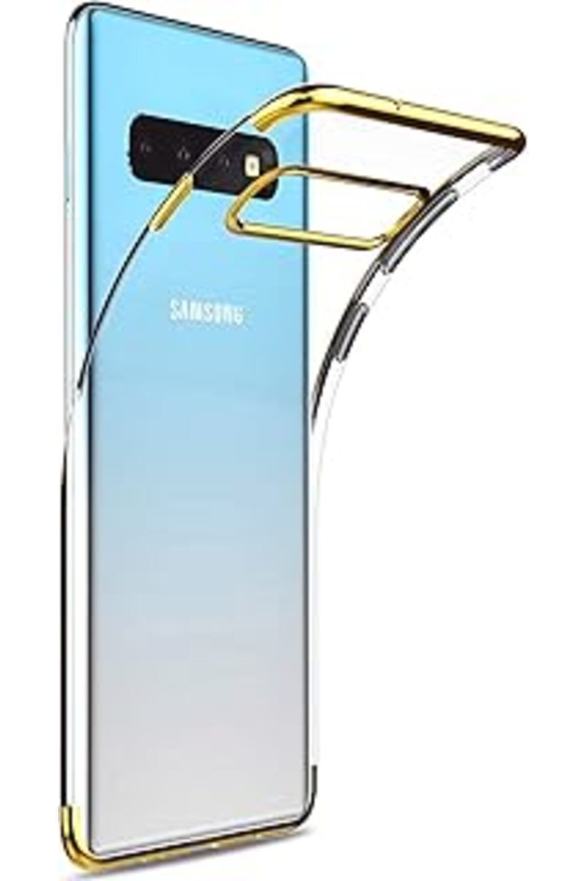 Pazarcan Caseup Samsung Galaxy S10 Uyumlu Kılıf, Caseup Laser Glow Gold