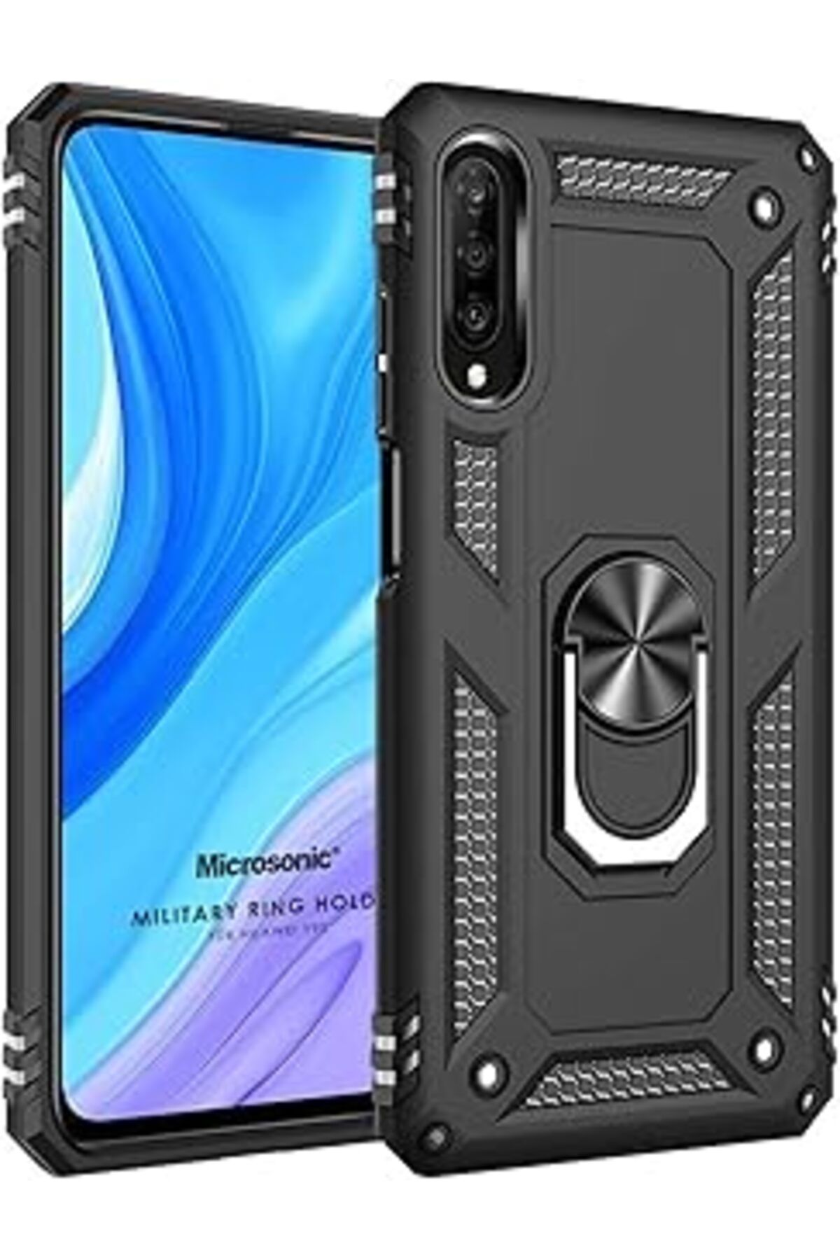 Pazarcan Microsonic Huawei Y9s Için Kılıf Military Ring Holder Siyah [y9s Ile Uyumlu Kılıf - Siyah]