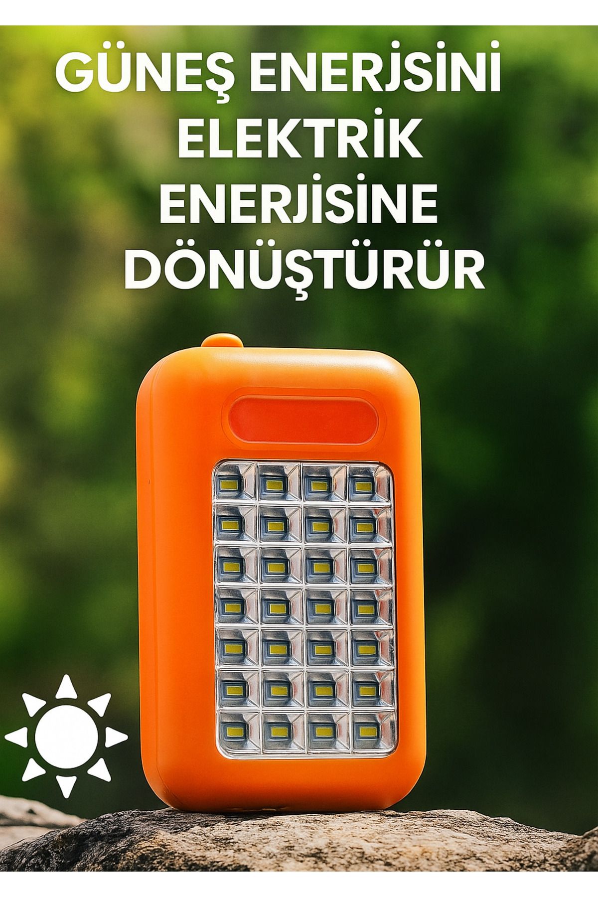 BellaThec USB Girişli Solar Işıldak Powerbanklı El Feneri Kamp Piknik Işığı