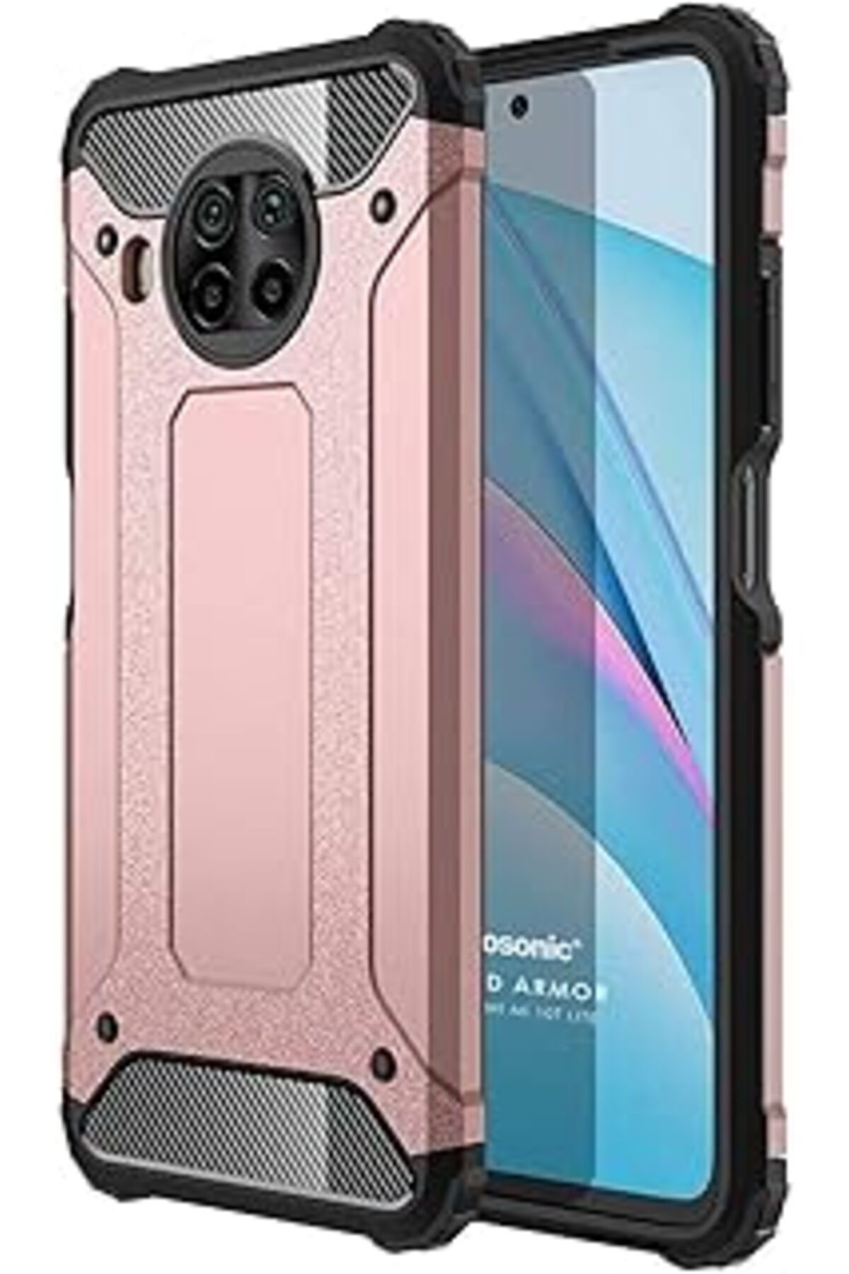 Pazarcan Microsonic Xiaomi Mi 10T Lite Için Kılıf Rugged Armor Rose Gold [Mi 10T Lite Ile Uyumlu Kılıf - Ros