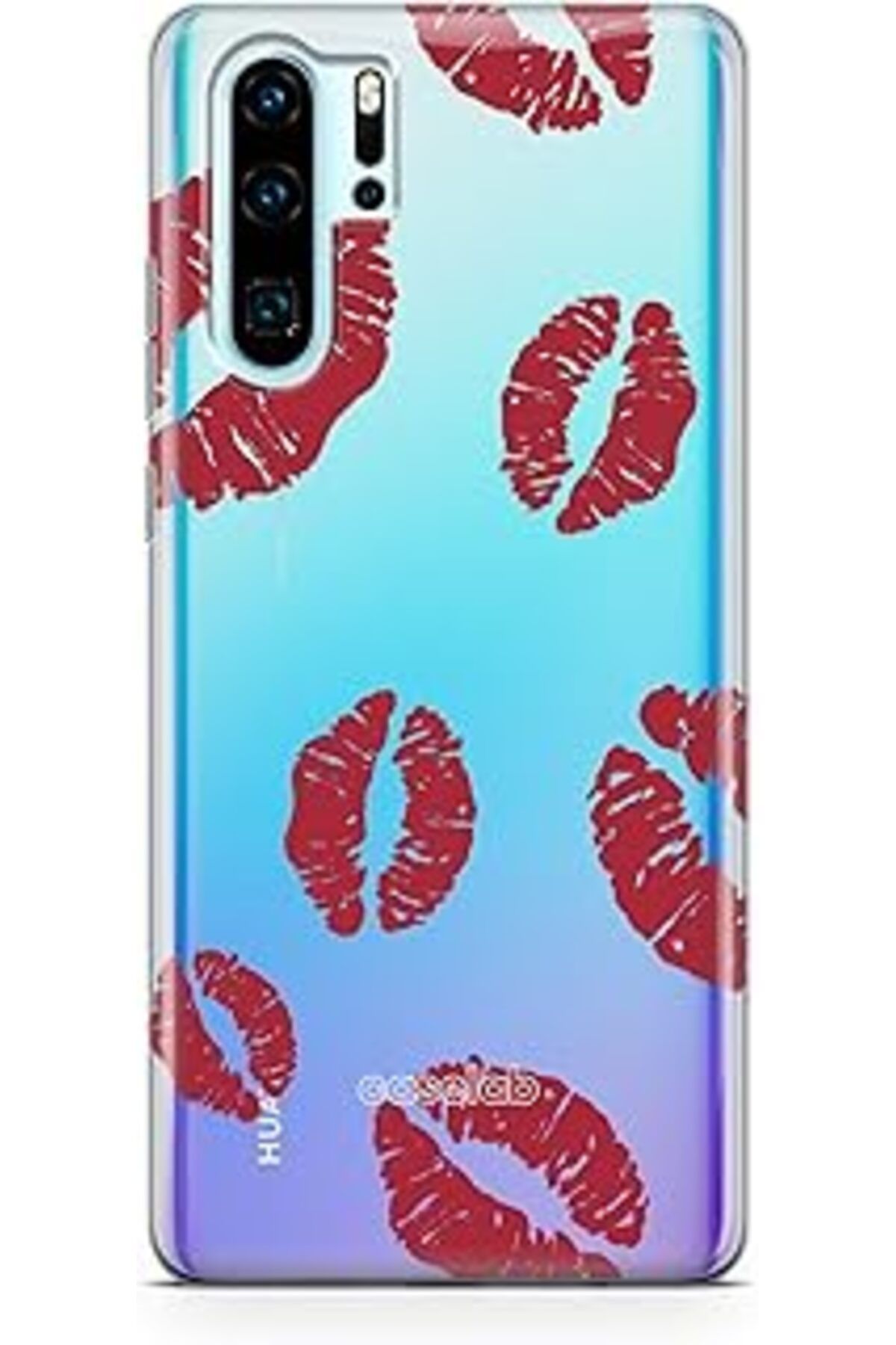 Pazarcan Caseslab Huawei P30 Lite Şeffaf Telefon Kılıfı - Kisses