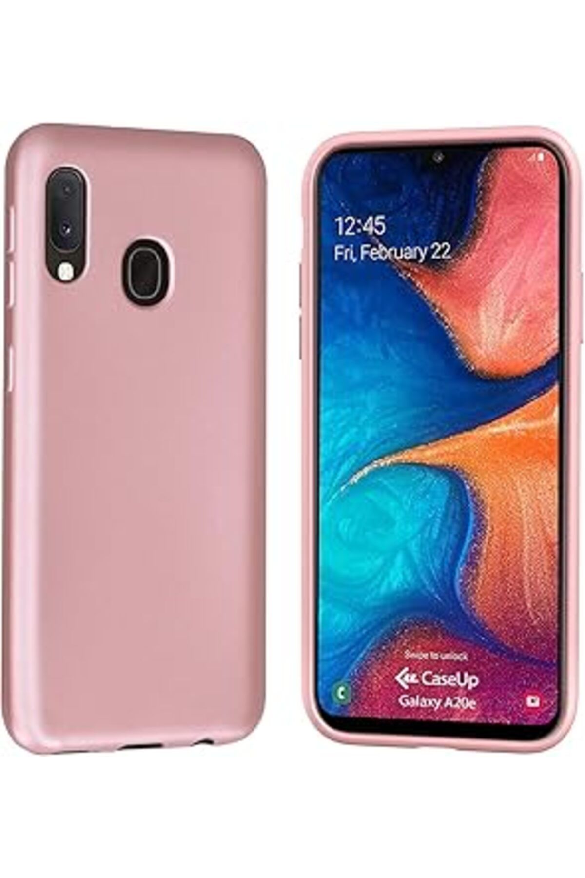 Pazarcan Caseup Samsung Galaxy A20E Uyumlu Kılıf, Caseup Matte Surface Rose Gold