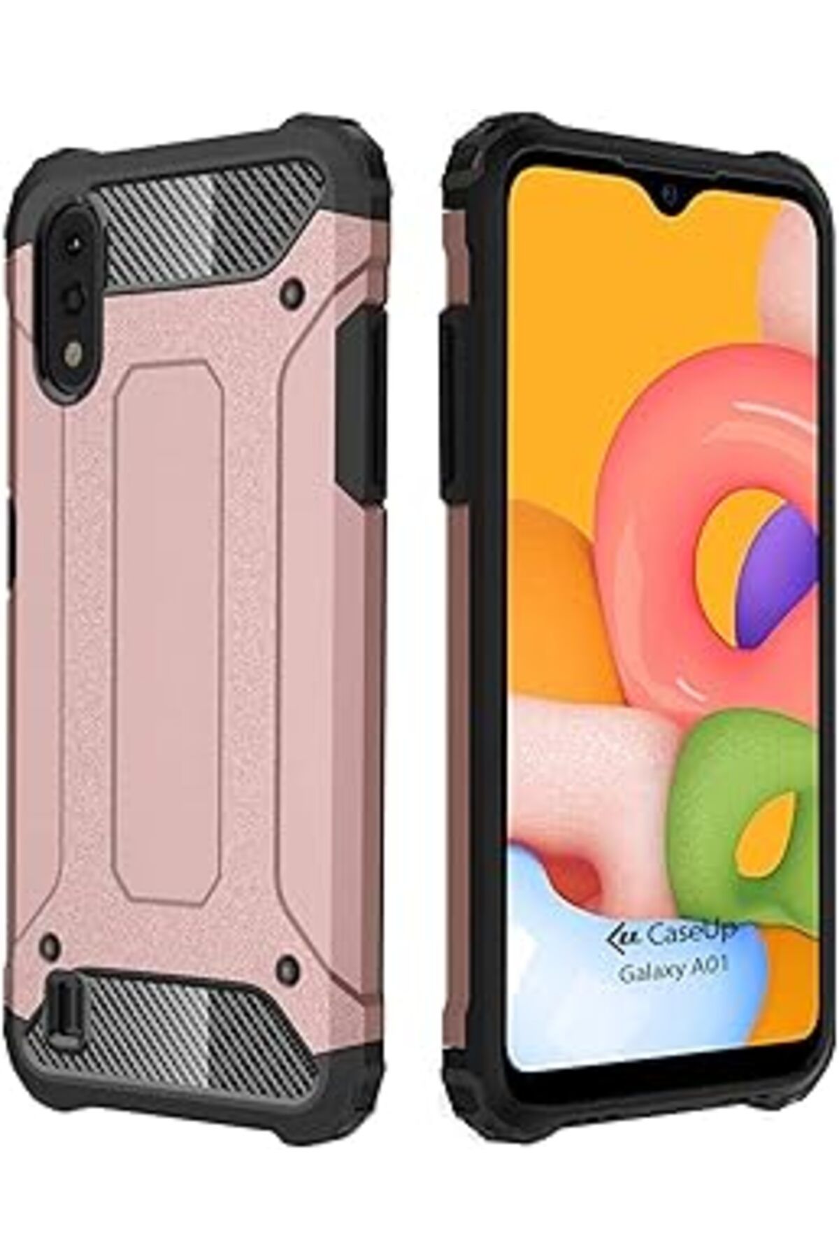 Karachil Caseup Samsung Galaxy A01 Uyumlu Kılıf, Caseup Tank Rose Gold