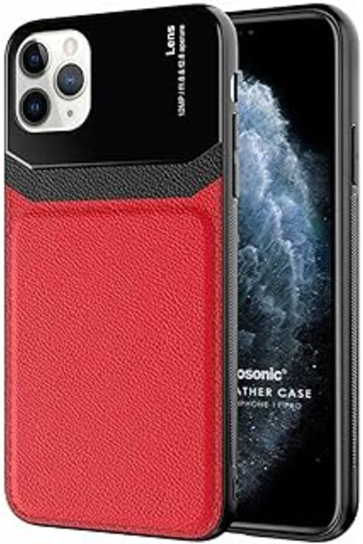 Pazarcan Microsonic Iphone 11 Pro Kılıf Uniq Leather Kırmızı