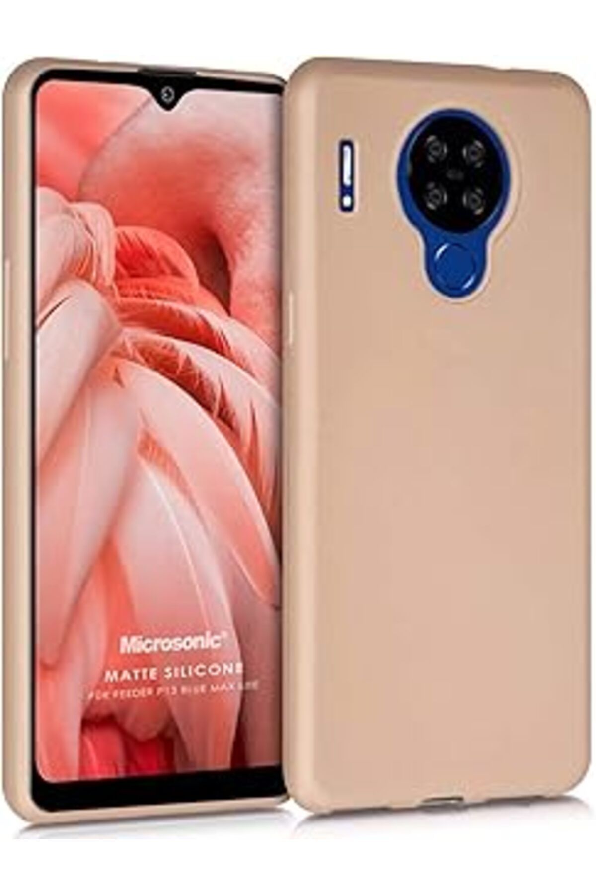 Qedii Microsonic Matte Silicone Reeder P13 Blue Max Lite Için Kılıf Gold [P13 Blue Max Lite Ile Uyumlu Kı