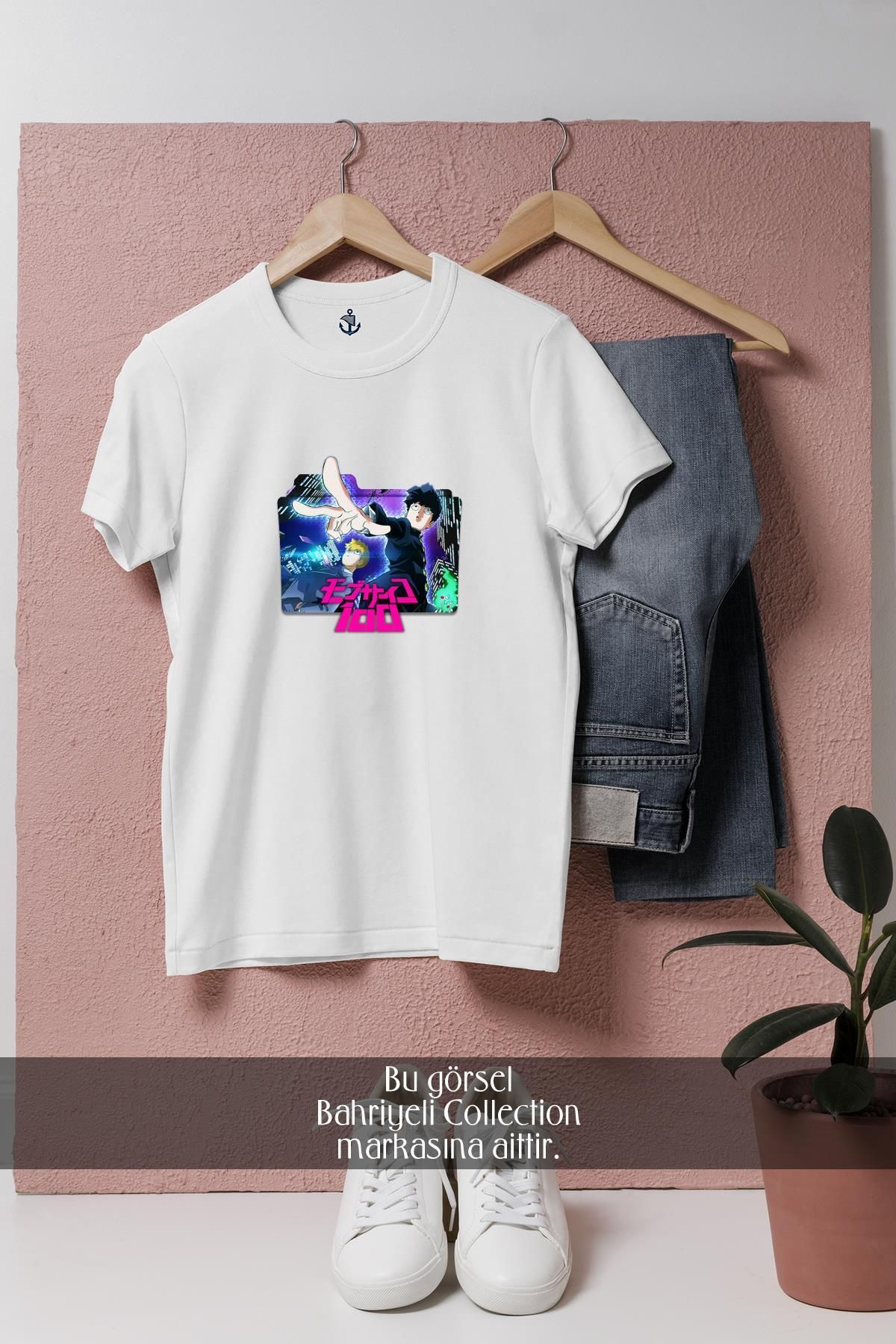 Bahriyeli Collection Oversize Mob Psycho 100 Anime Tasarımlı Unisex T-Shirt