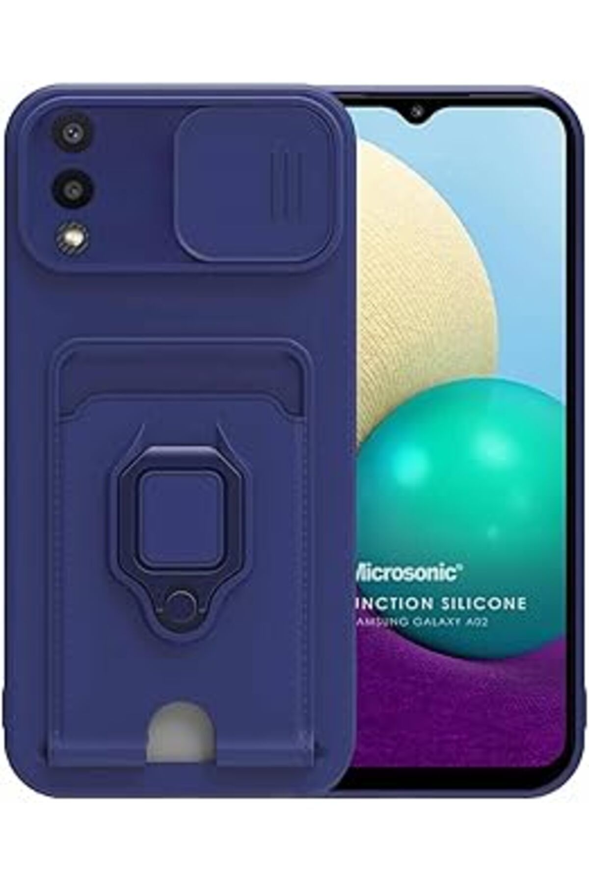 Pazarcan Microsonic Samsung Galaxy A02 Için Kılıf Multifunction Silicone Lacivert [Galaxy A02 Ile Uyumlu Kıl