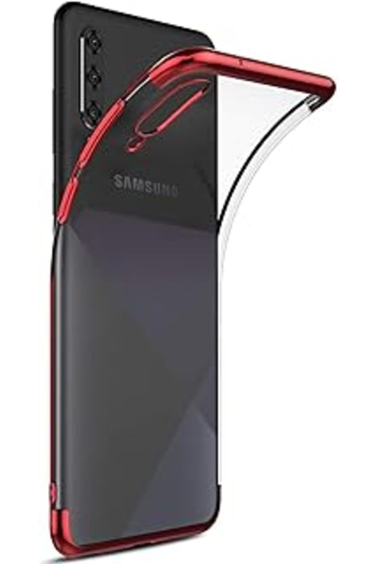 Pazarcan Caseup Samsung Galaxy M30 Uyumlu Kılıf, Caseup Laser Glow Kırmızı