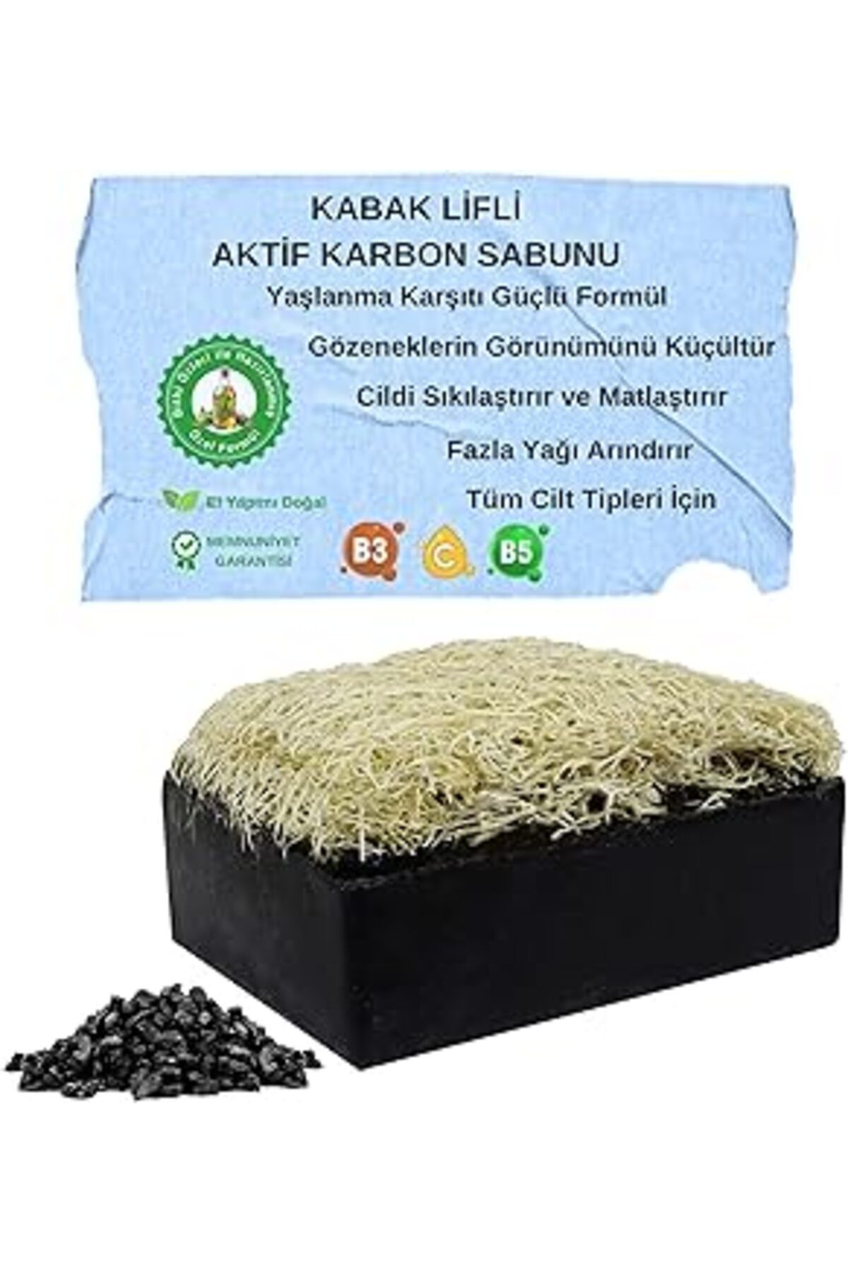 Mu Art Ahşap Organicsun Doğal Kabak Lifli Aktif Karbon Sabunu 120 Gr Tüm Cilt Tipleri İçin Kırışıklık Ve Yaşlanm