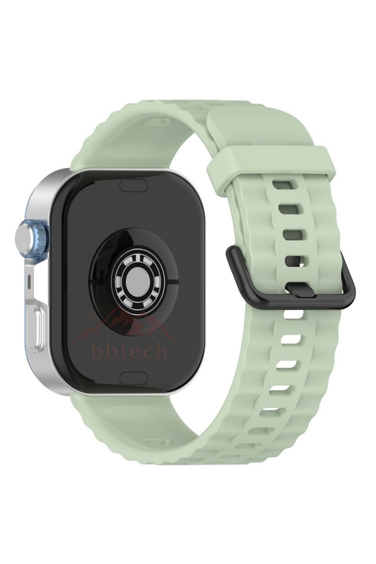 bbtech Huawei Fit 3 / Fit 4 / Fit 4 Pro Uyumlu Şık Dalga Tasarım Siyah Tokalı Silikon Kordon Huawei Kayış