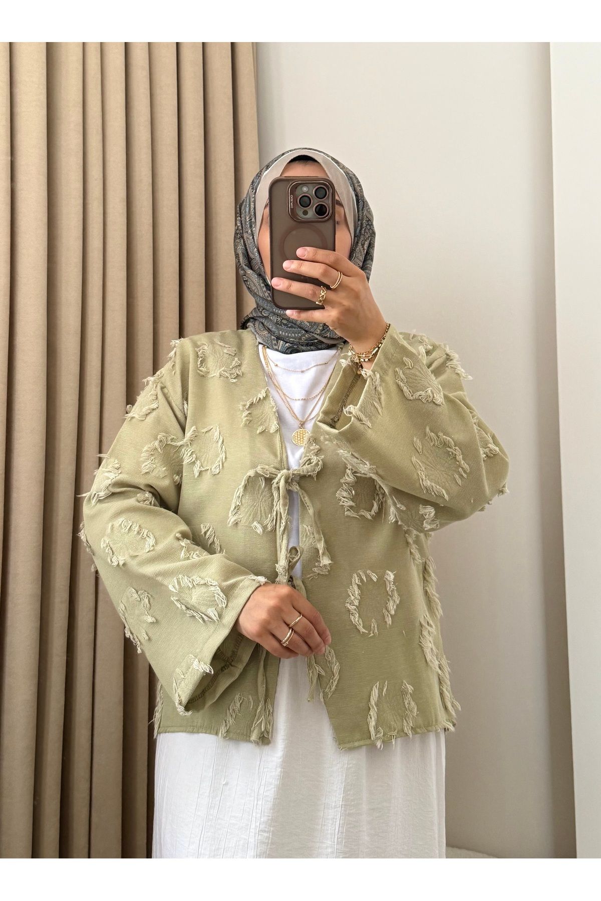 MERİÇ BOUTİQUE Kimono 2 bağcıklı ip detaylı