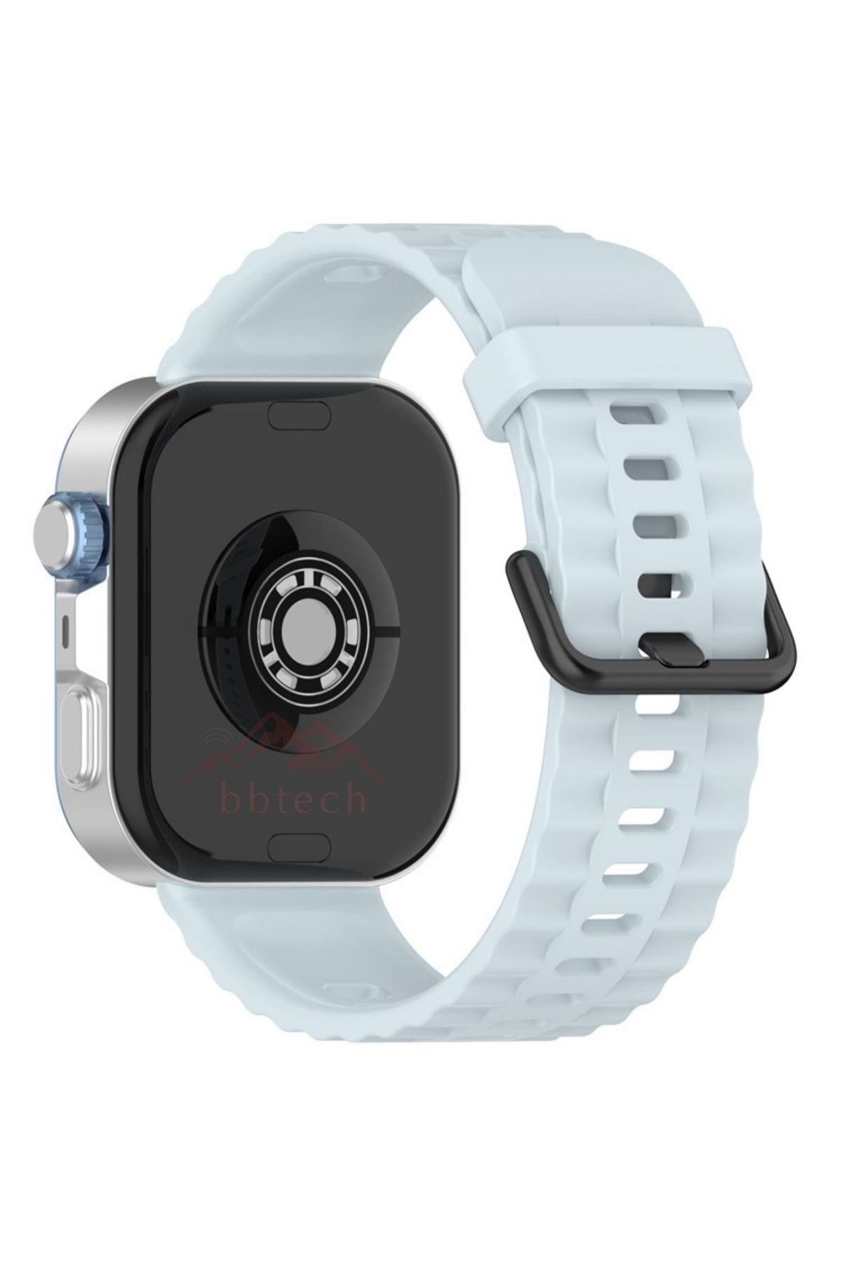 bbtech Huawei Fit 3 / Fit 4 / Fit 4 Pro Uyumlu Şık Dalga Tasarım Siyah Tokalı Silikon Kordon Huawei Kayış