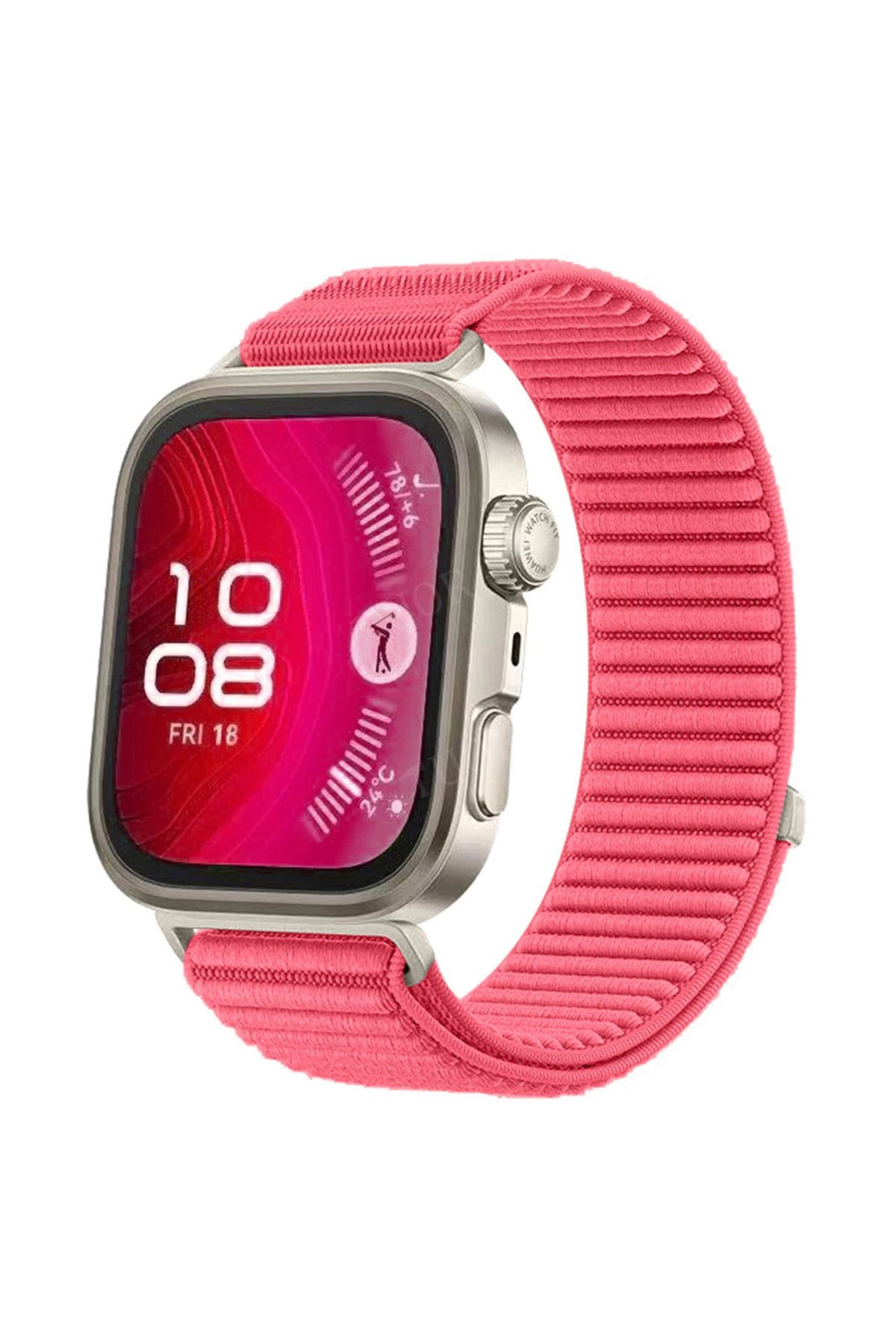 İncisoft Huawei Watch Fit 4 Pro / Fit 4 / Fit 3 Uyumlu Hasır Örgü Dokuma Cırtlı Tasarım Lansman Spor Kordon