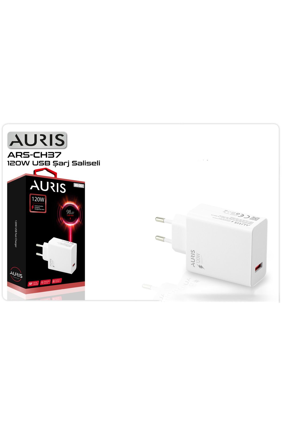 Auris CH37 120W Saliseli USB Hızlı Şarj Başlığı – Adaptör
