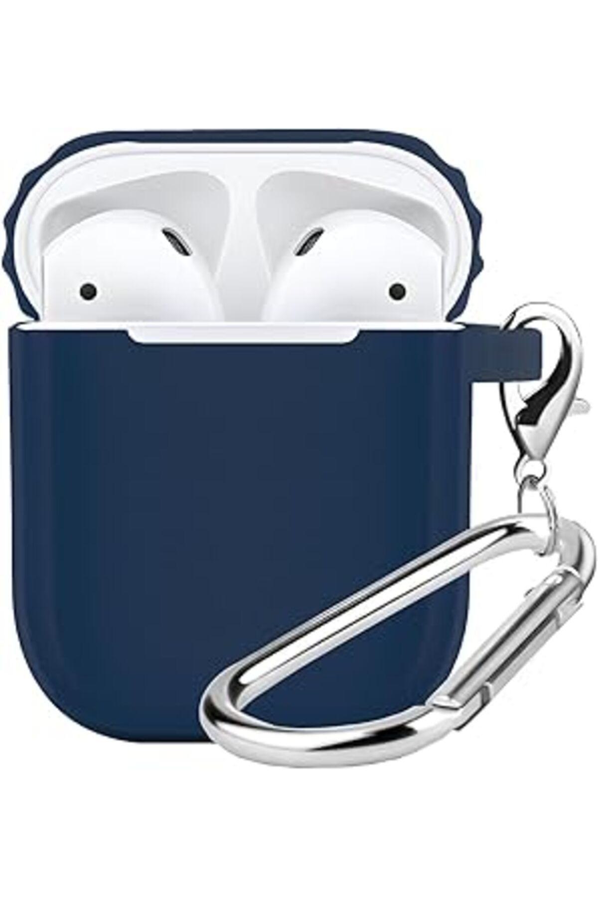 NETWORK ART Buff Labs Airpods 1/2 Uyumlu Rubber Silicone Case Kancalı Yumuşak Silikon Kılıf Airpods 1 Ve 2 Uyum